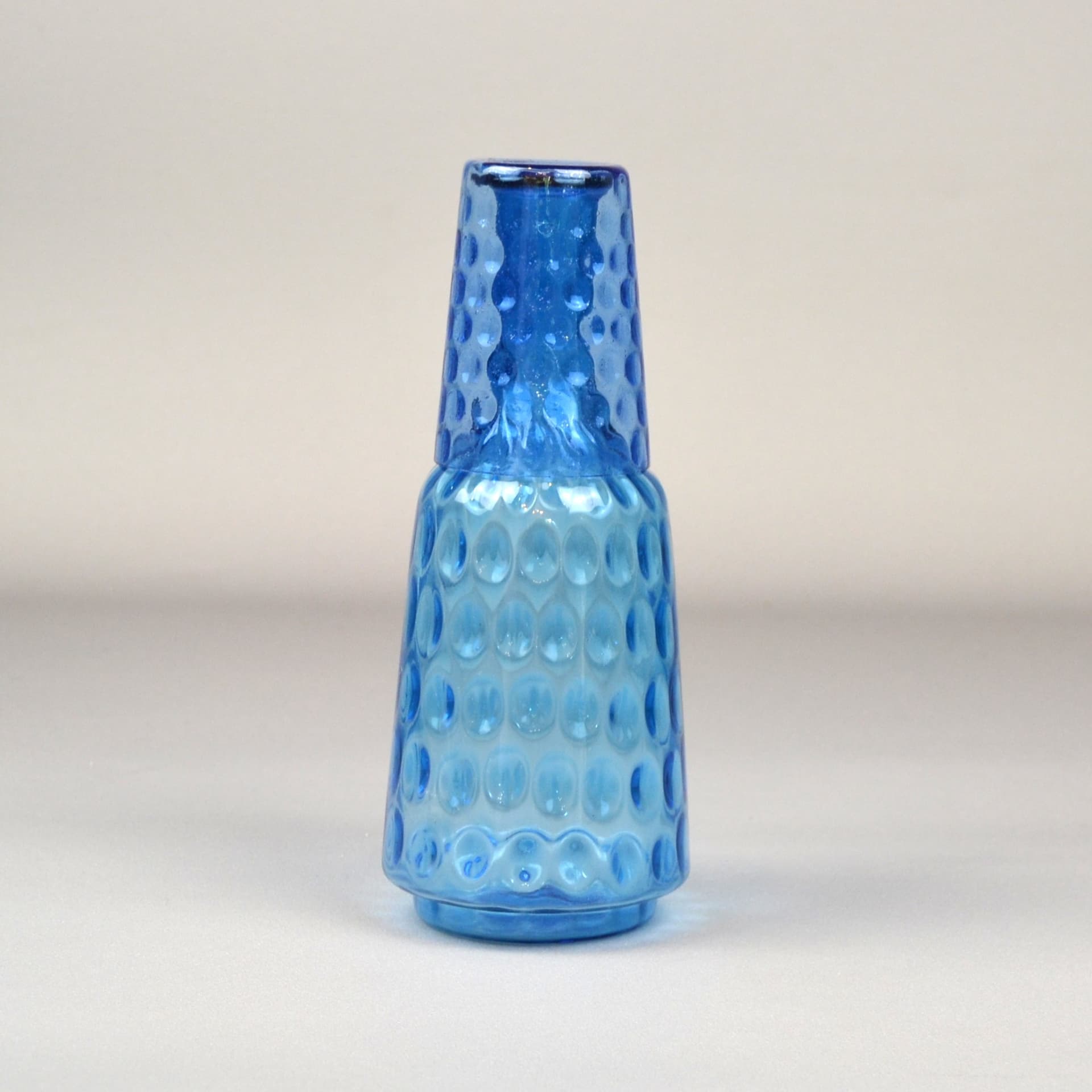 Karafka i szklanka, Secesja, szkło niebieskie, Czechy, lata 20. - 673