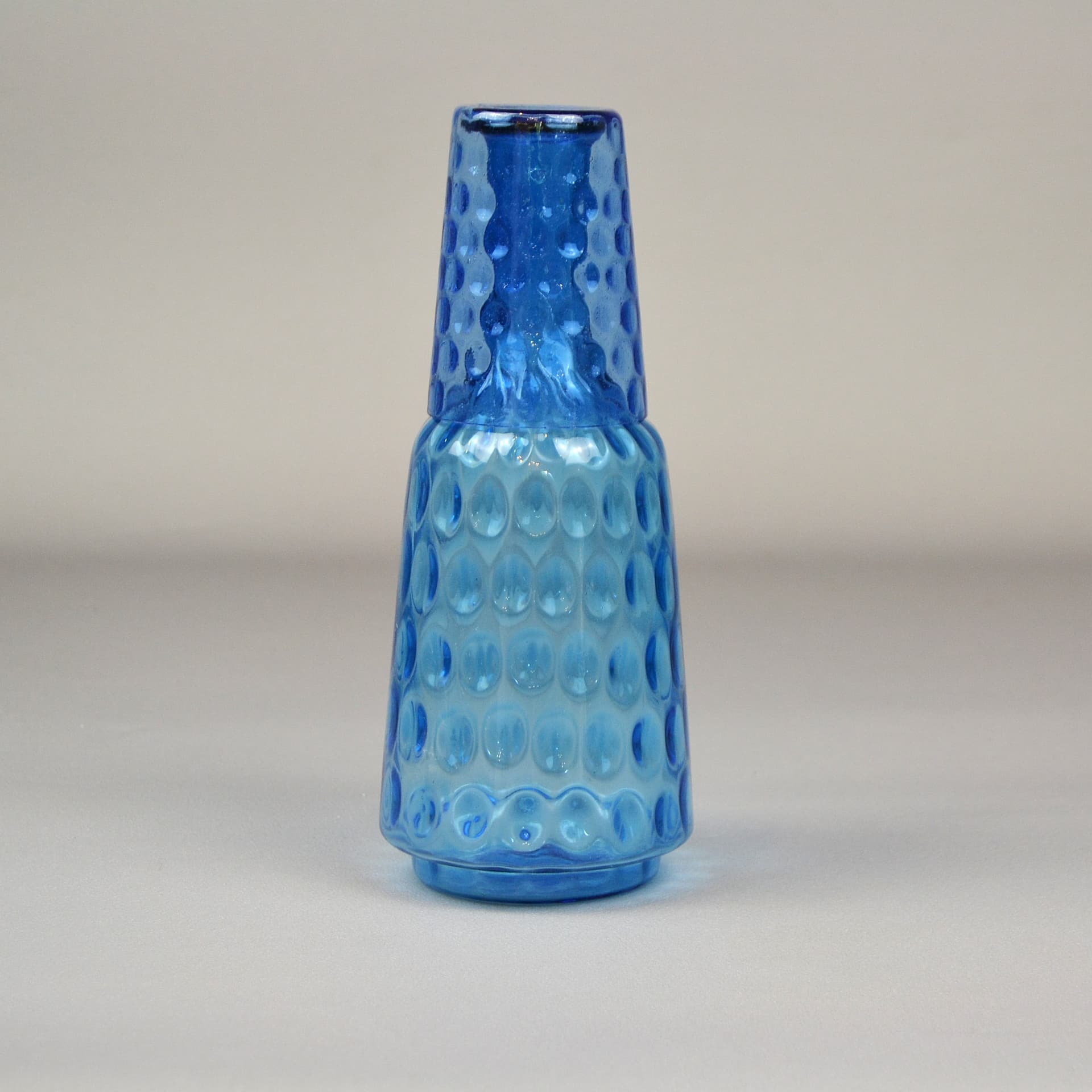 Karafka i szklanka, Secesja, szkło niebieskie, Czechy, lata 20. - 677