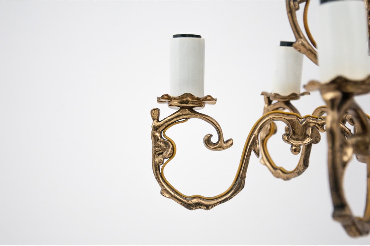 Mosiężny żyrandol, Polska, lata 50. - 57764