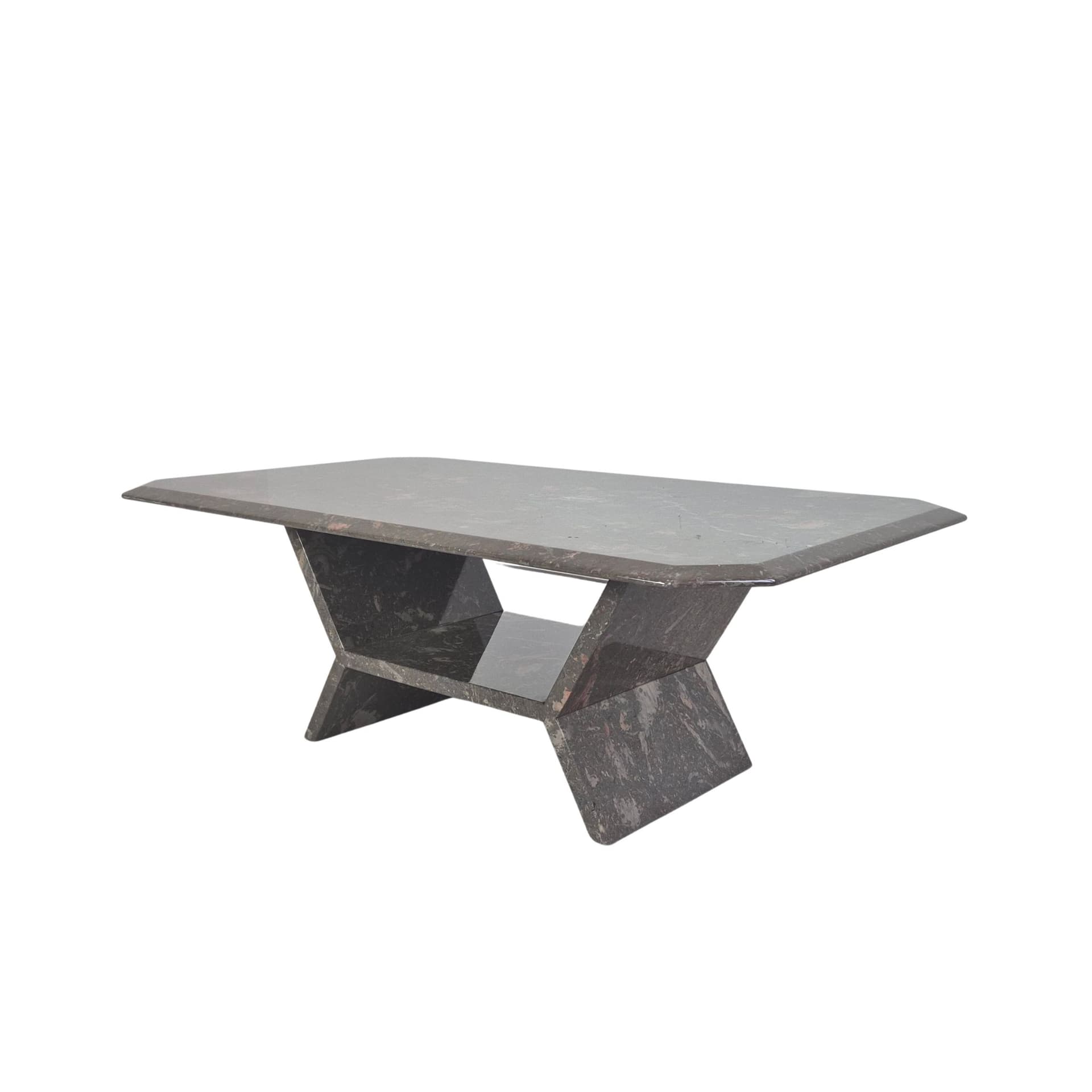 Stół kawowy z kamienia naturalnego Pufa Lische, proj. Hieinrich Muskat, Niemcy, 1988 rok