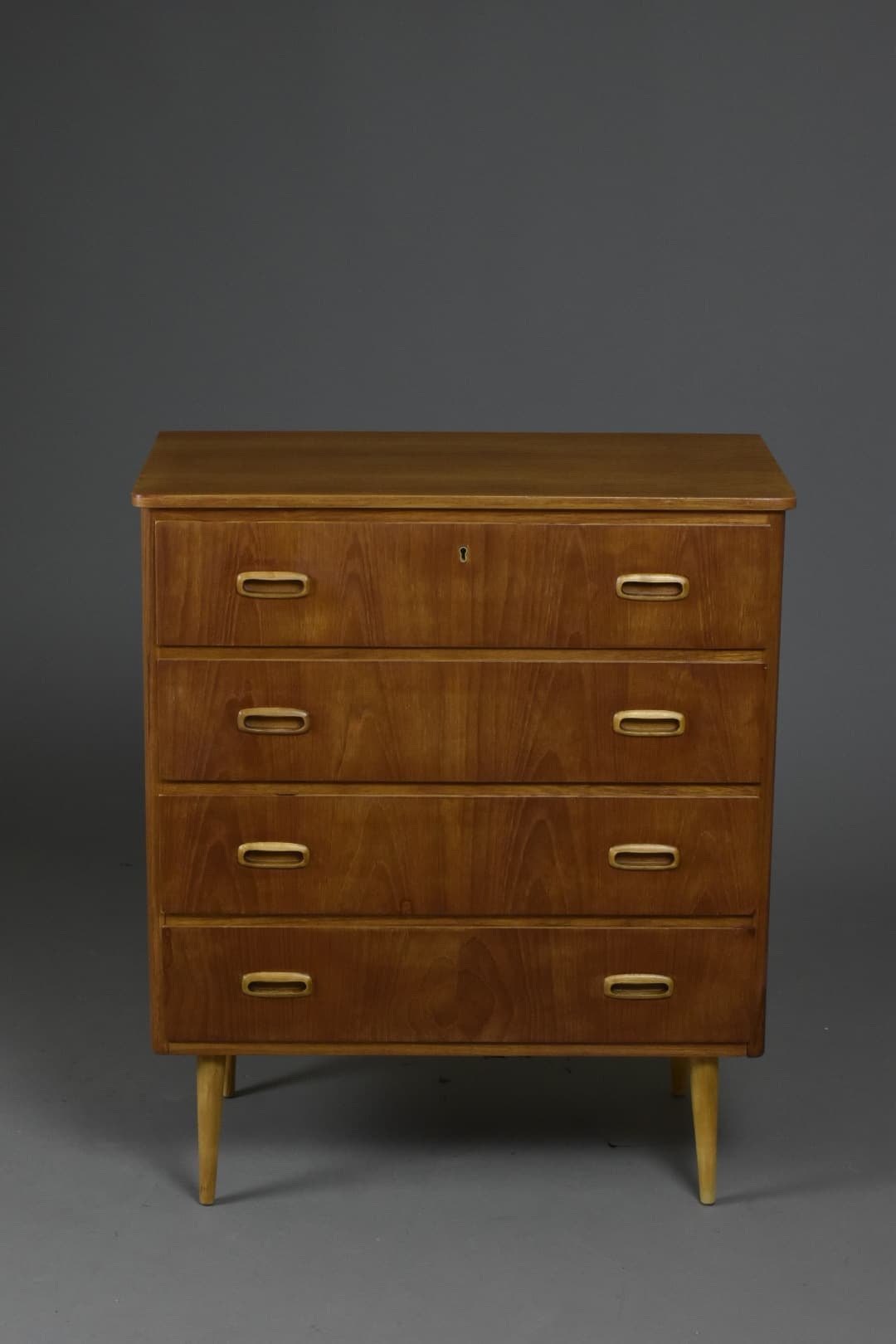 Komoda, teak, brąz jasny, Dania, lata 60. - 90649