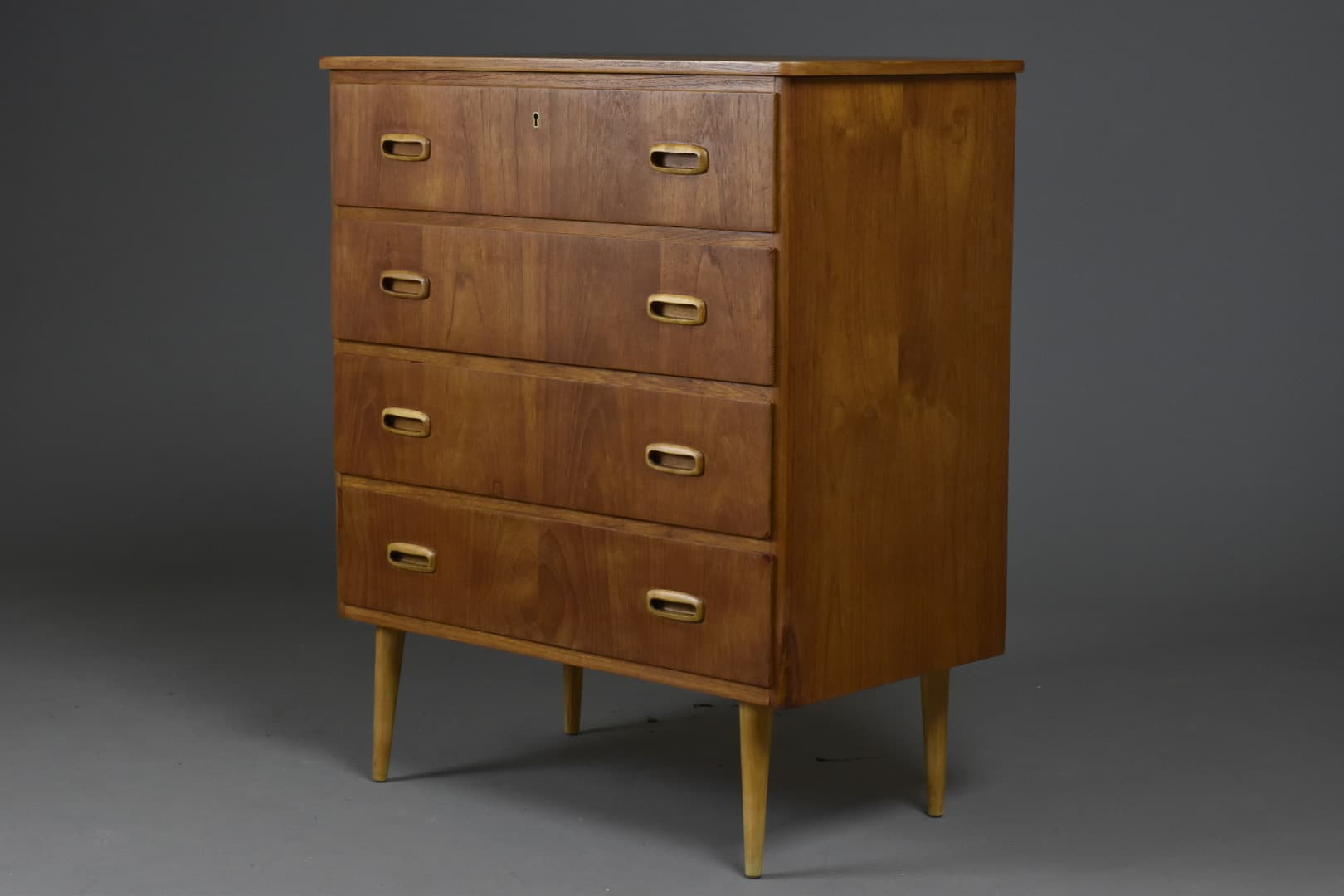 Komoda, teak, brąz jasny, Dania, lata 60. - 90657