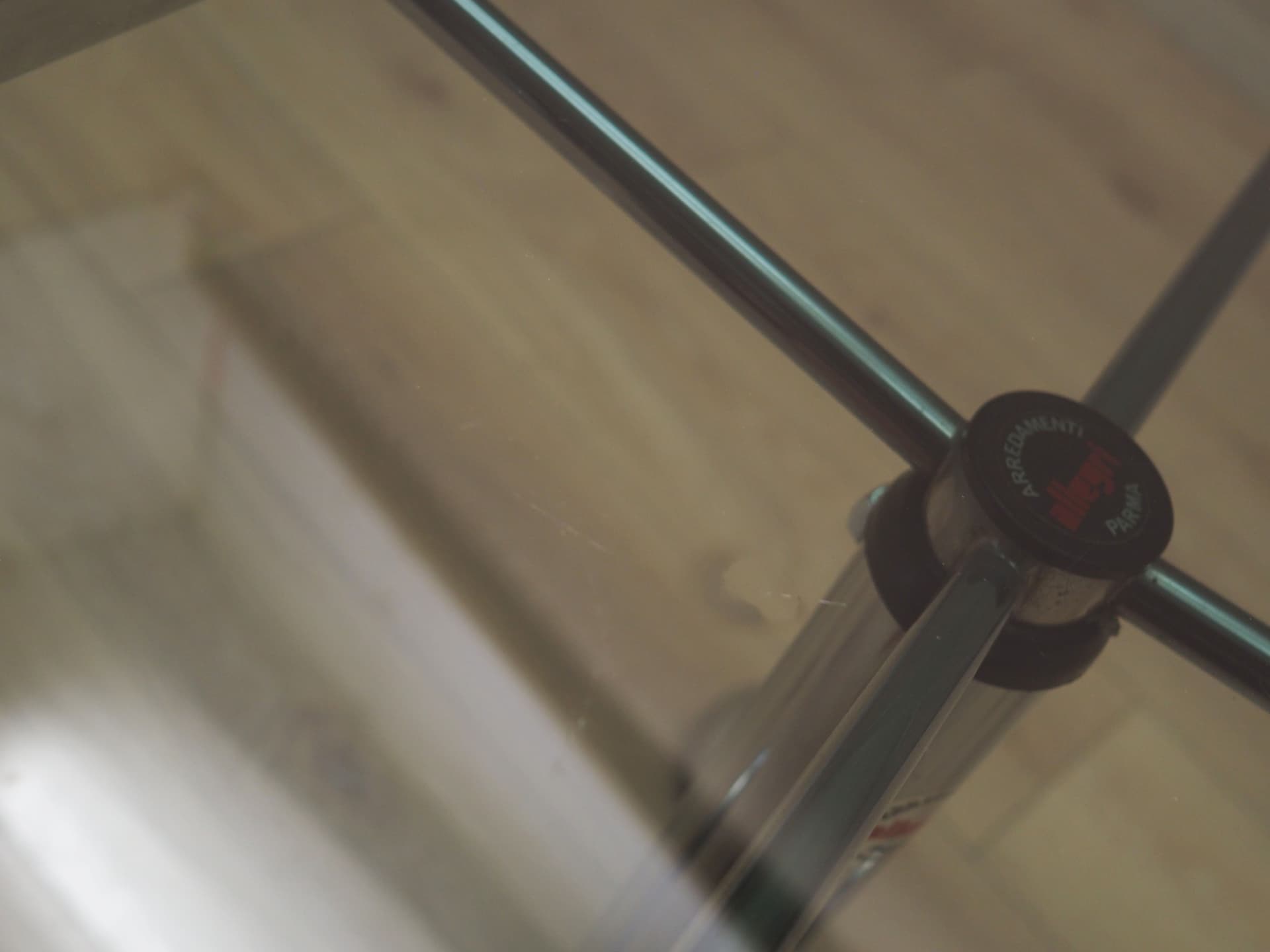 Stolik pomocniczy Space Age, szkło czarne, stal chromowana, Allegri, Włochy, lata 70. - 90671