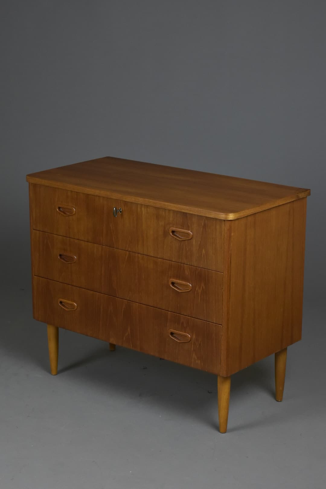 Komoda, teak jasnobrązowy, Szwecja, lata 60. - 90705