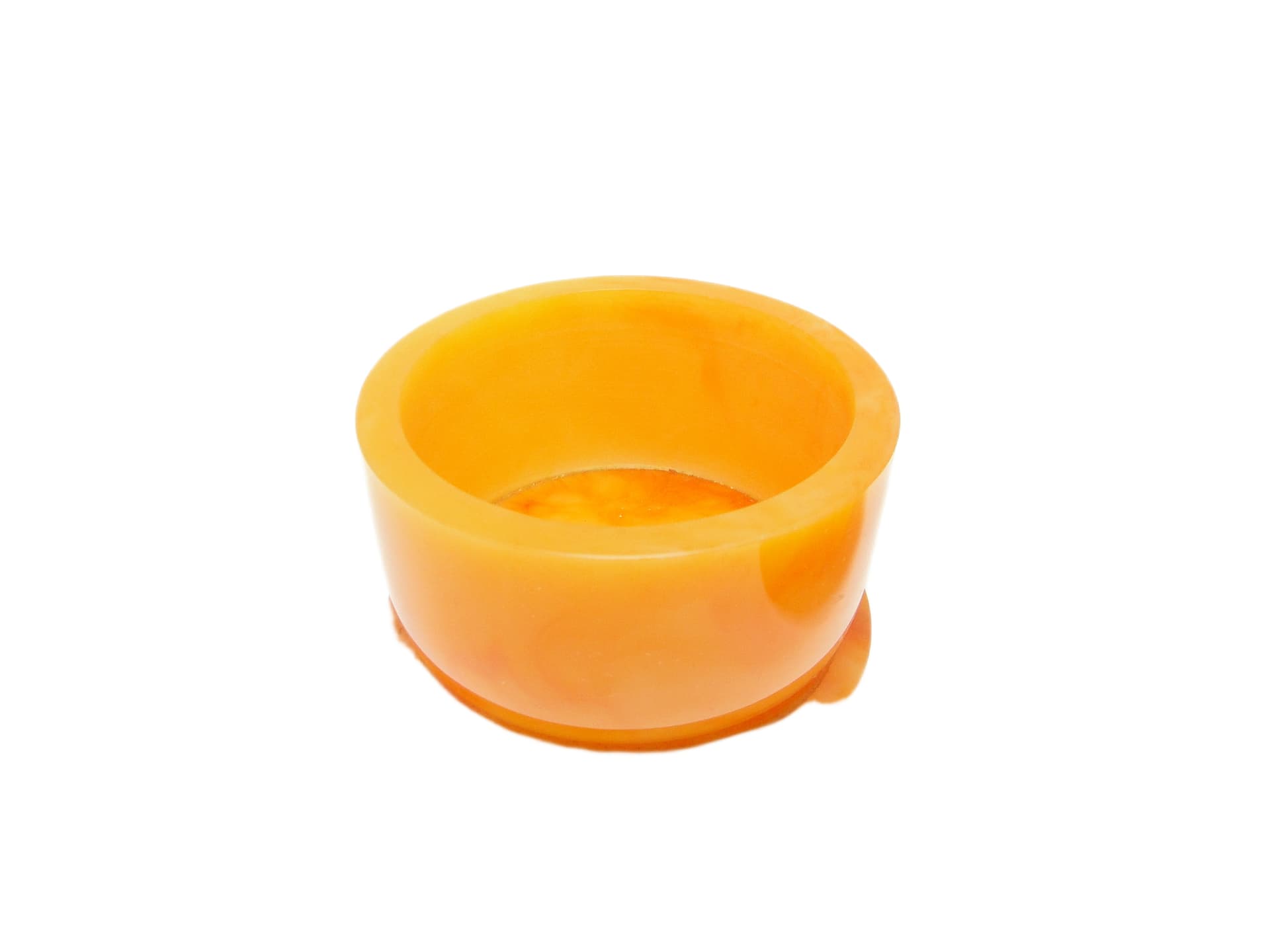 Container, mid-century modern, orange bakelite, Poland, 1950s. - 91578