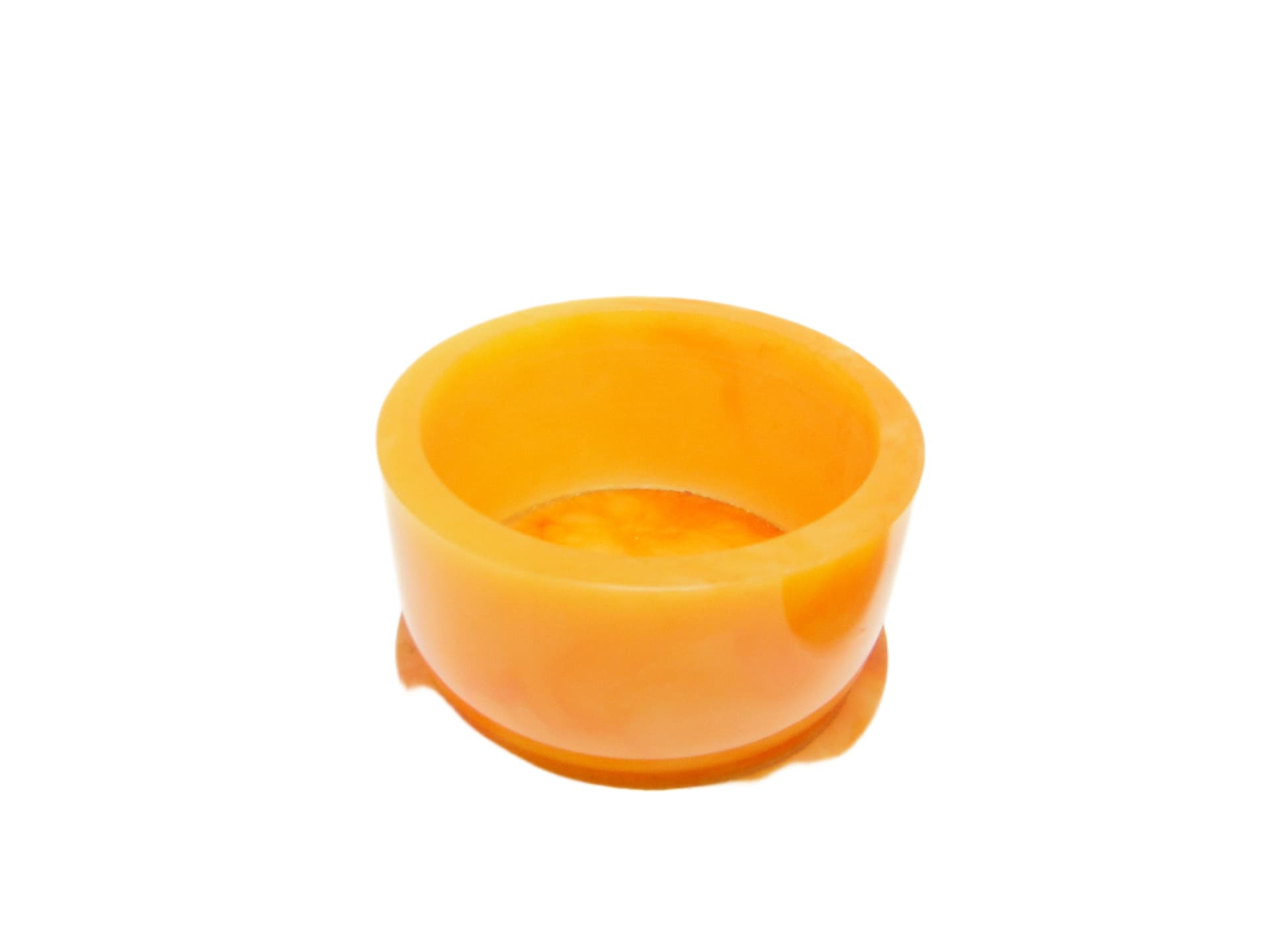 Container, mid-century modern, orange bakelite, Poland, 1950s. - 91577