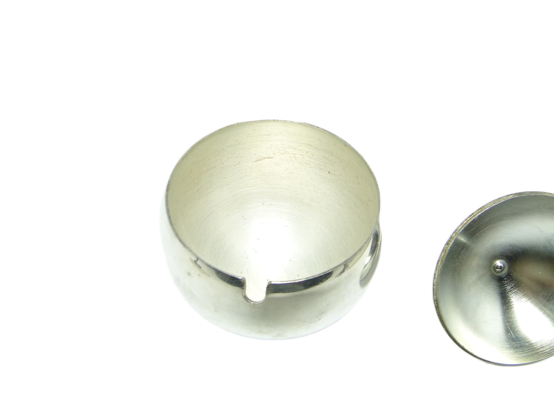 Mid-century modern sugar bowl, silver-plated brass, Poland, 1960s. - 91622