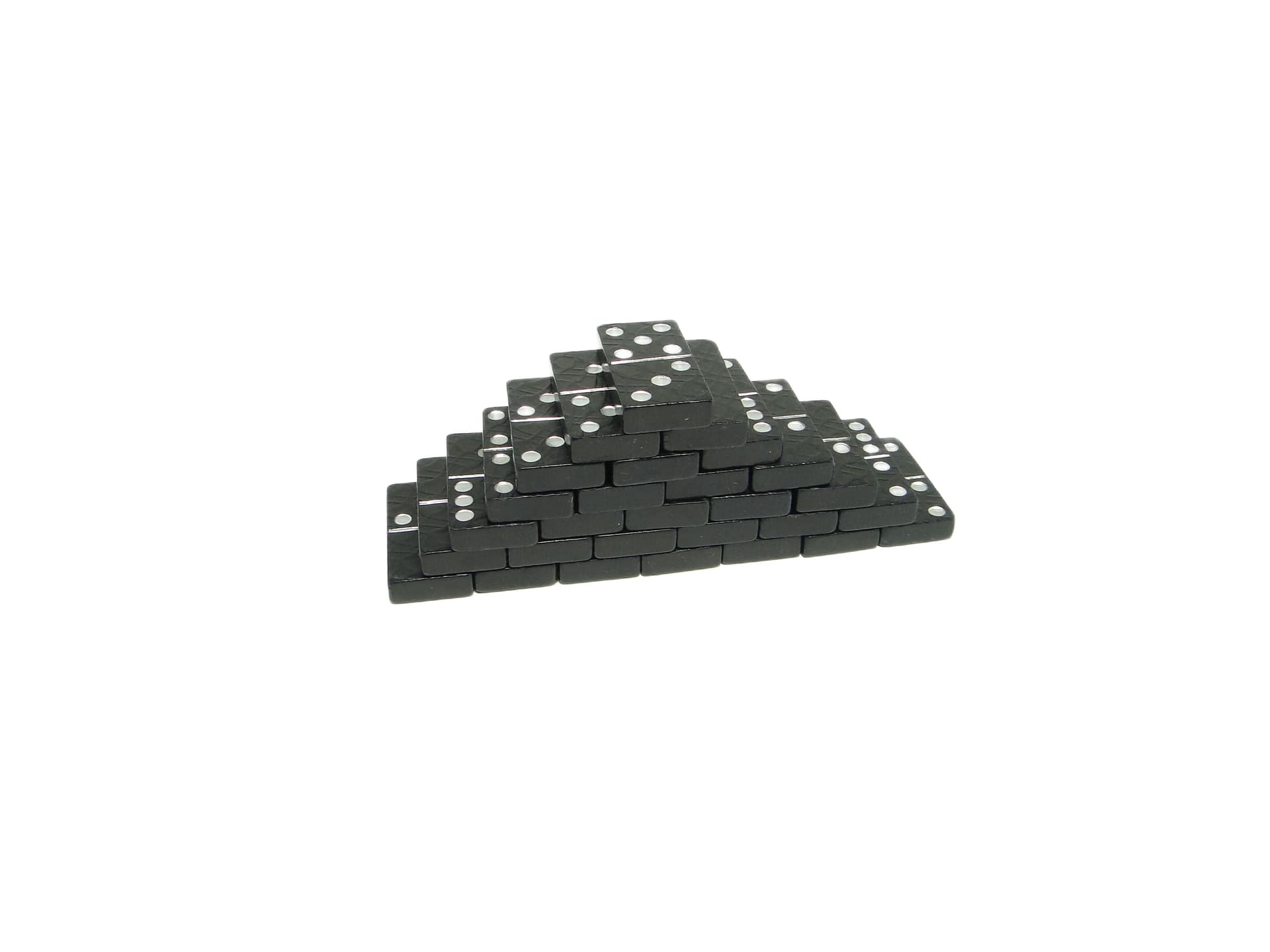 Domino set, minimalism, black plastic, Poland, 1970s.