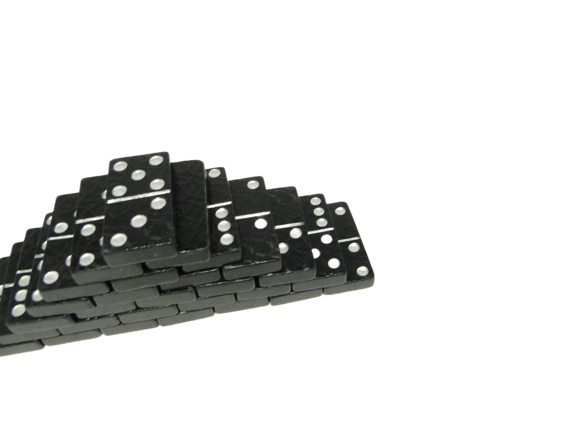 Domino set, minimalism, black plastic, Poland, 1970s. - 91703