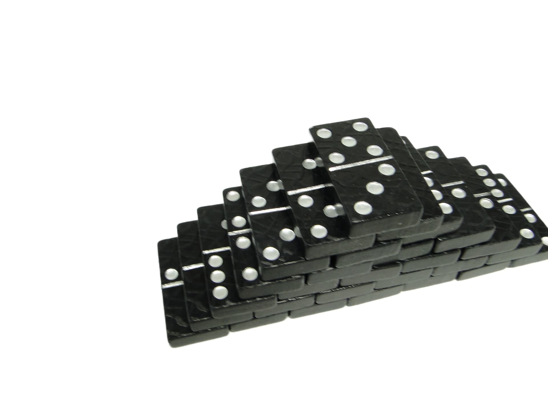 Domino set, minimalism, black plastic, Poland, 1970s. - 91702