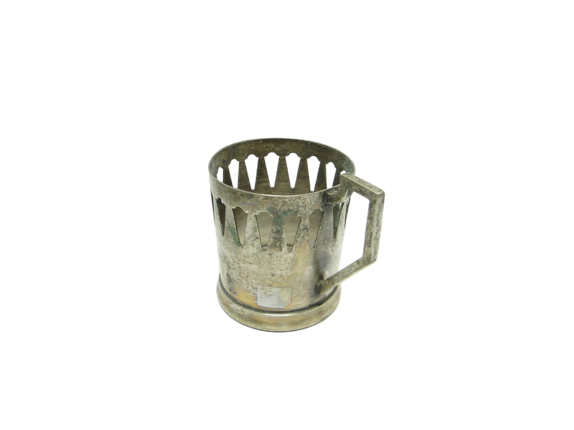 Podstakannik Art Nouveau, mosiądz srebrzony, Austria, początek XX w. - 91723