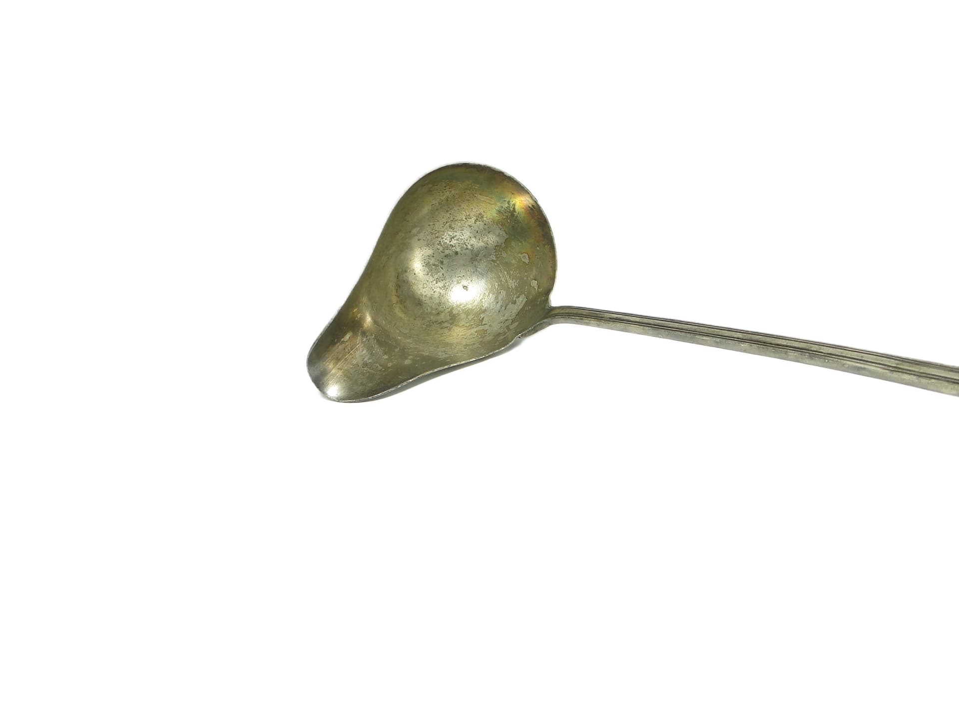 Chochla do zupy, funkcjonalizm skandynawski, mosiądz srebrzony, Dania, początek XX w. - 91766