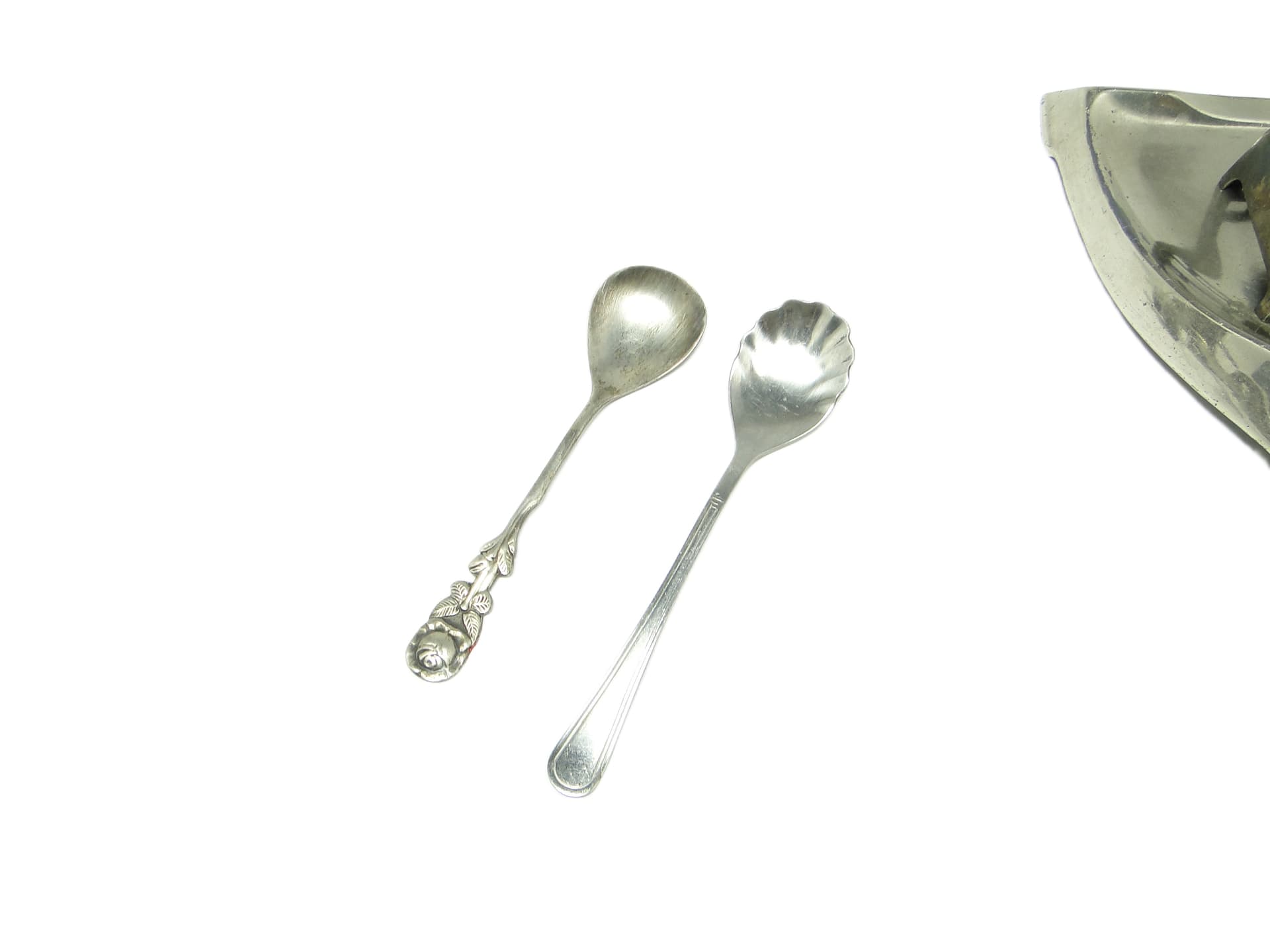 Para łyżek do herbaty, mosiądz srebrzony, Polska, lata 60. - 91839