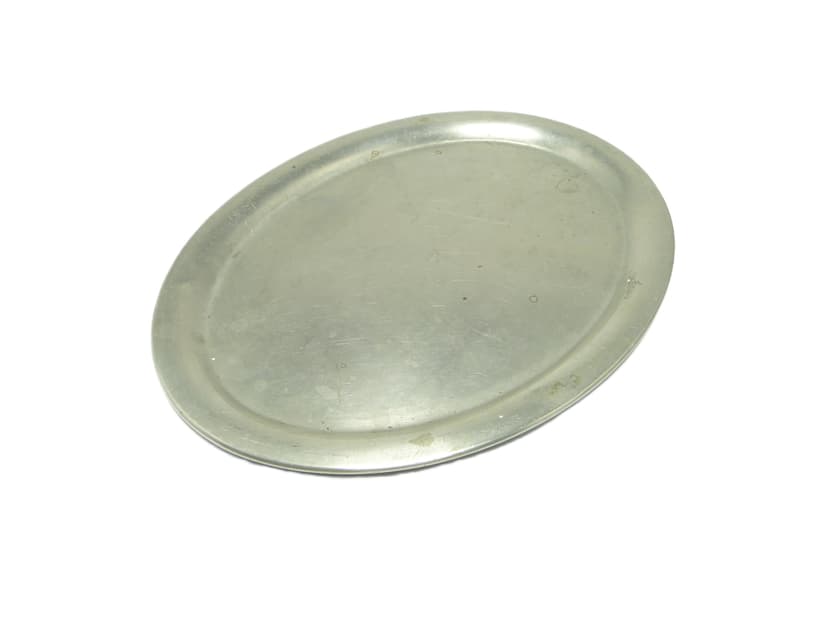Taca restauracyjna, minimalizm, alpacca srebrzona, Polska, lata 20.