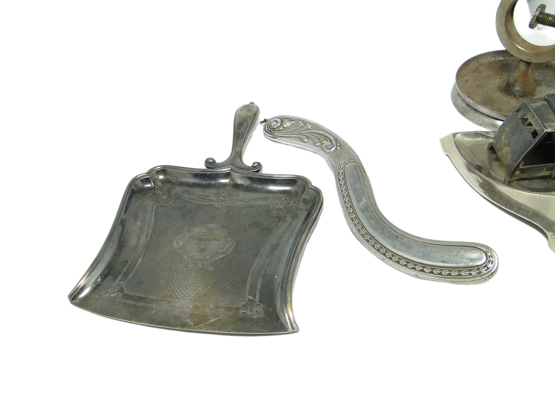 Art Nouveau crumb set, silver-plated brass, Poland, early 20th c. - 91897