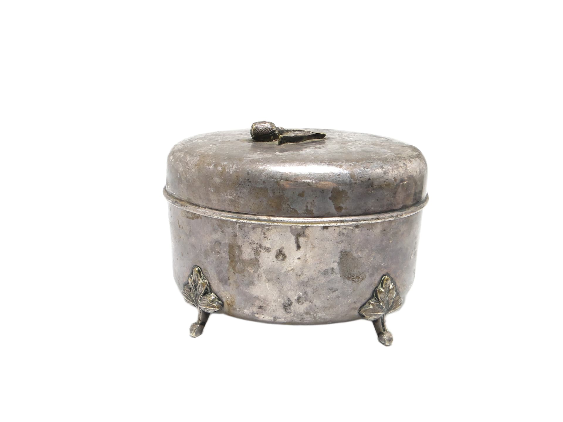 Art Deco sugar bowl, silver-plated brass, Fraget, Poland, 1920s. - 91969