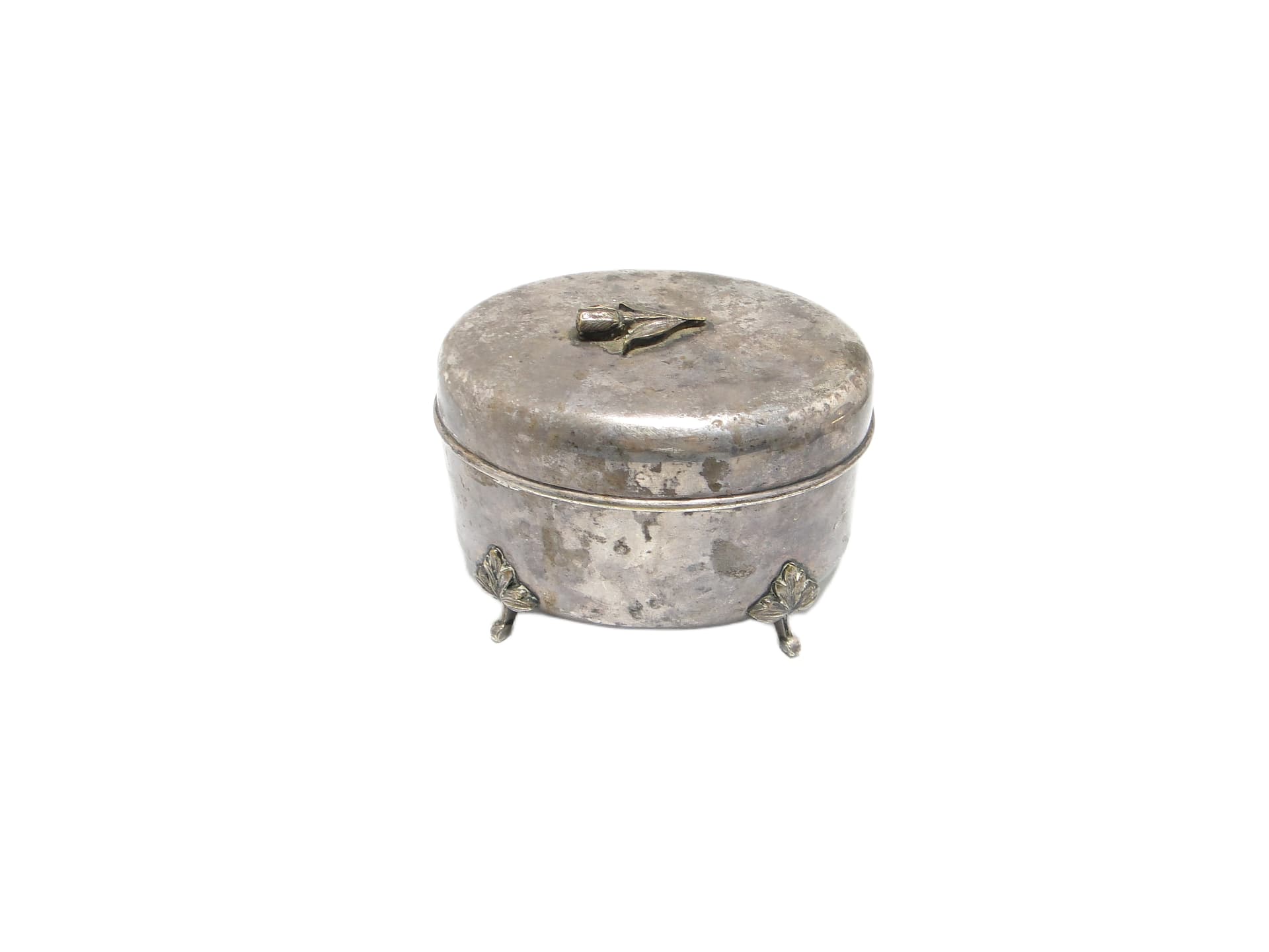 Art Deco sugar bowl, silver-plated brass, Fraget, Poland, 1920s. - 91978