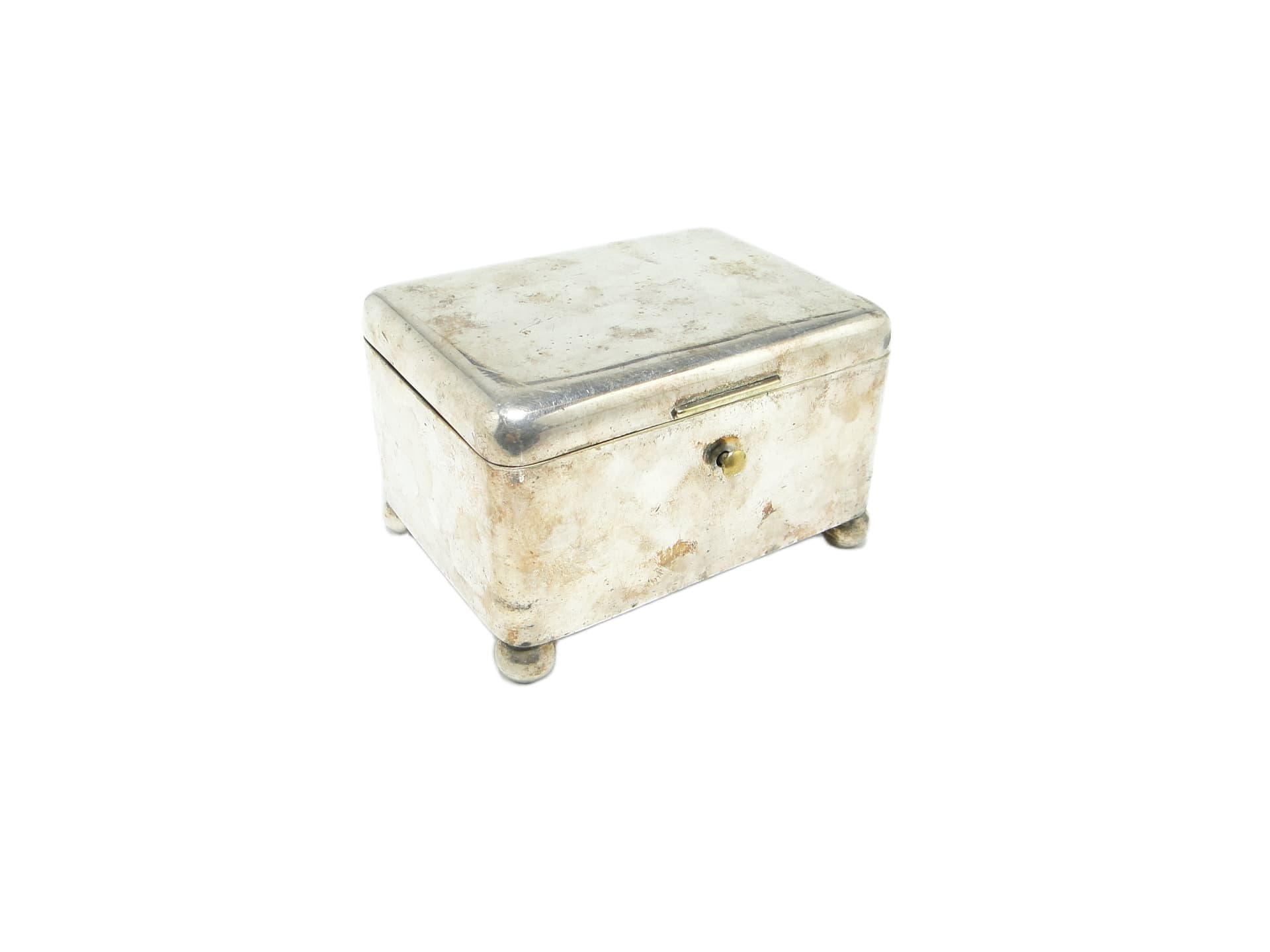 Cukiernica Art Deco, mosiądz srebrzony, Norblin, Polska, lata 20. - 92033