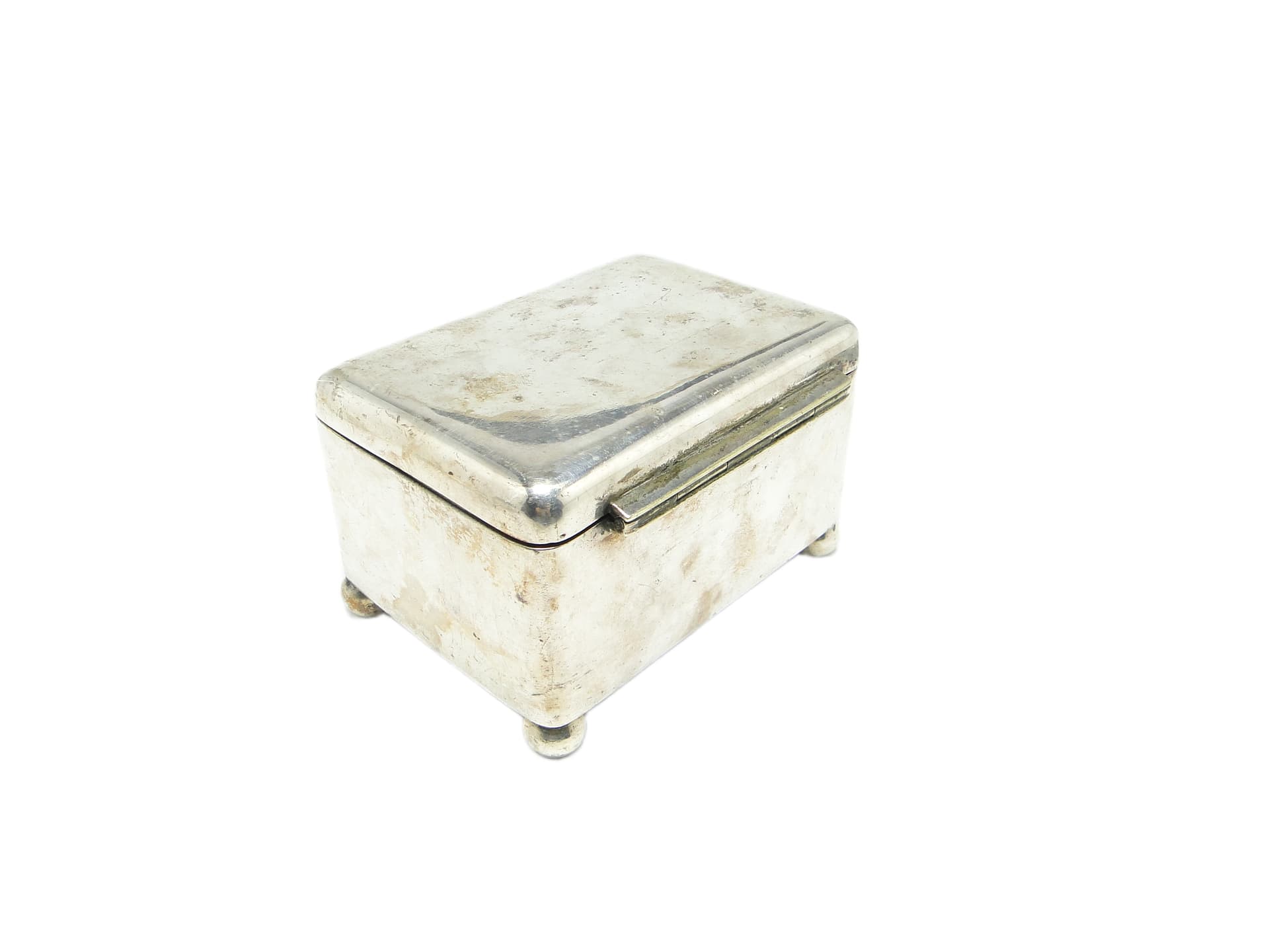 Cukiernica Art Deco, mosiądz srebrzony, Norblin, Polska, lata 20. - 92036