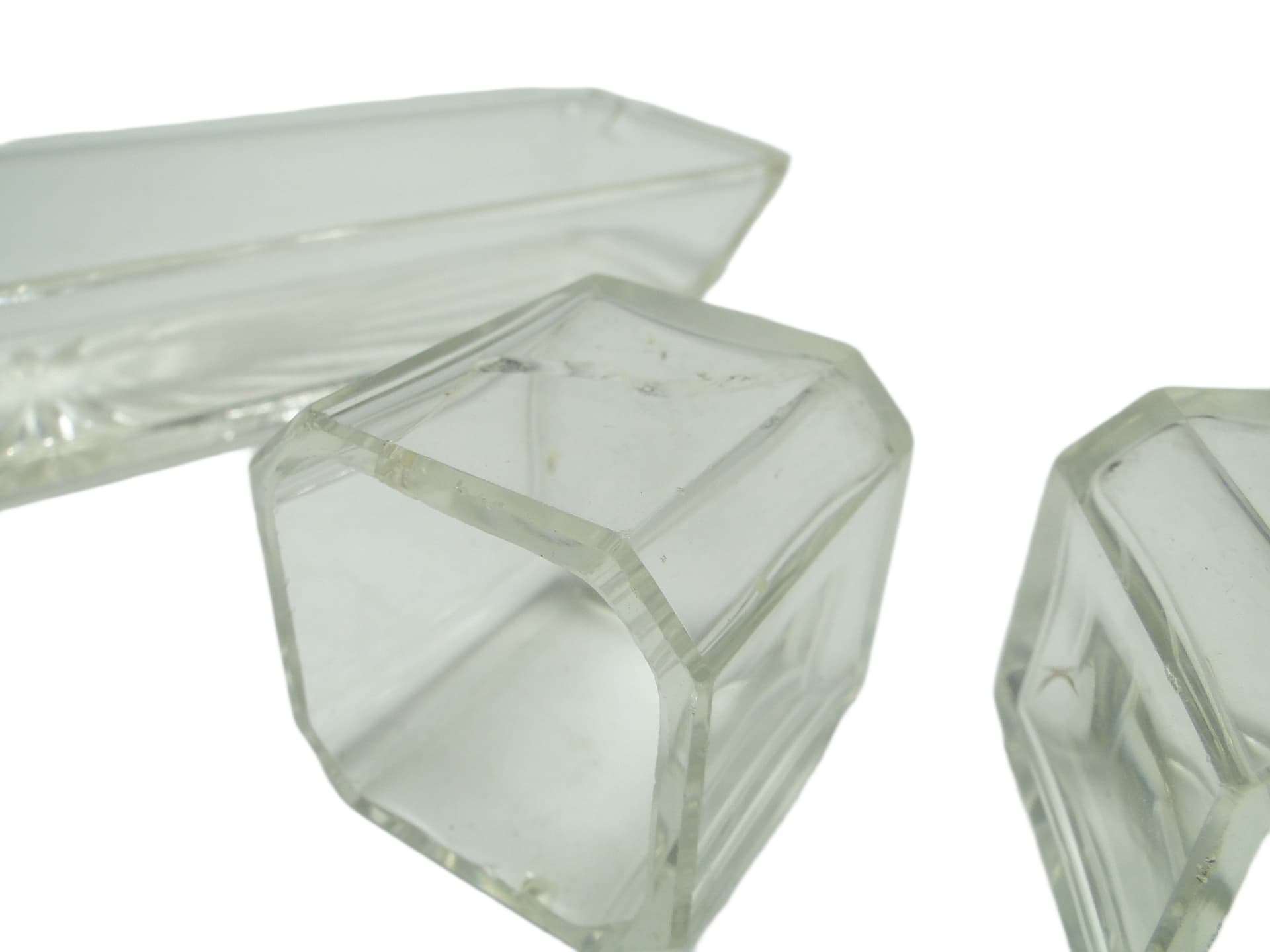 Przybornik toaletowy art déco, kryształ, Czechosłowacja, lata 30. - 92096