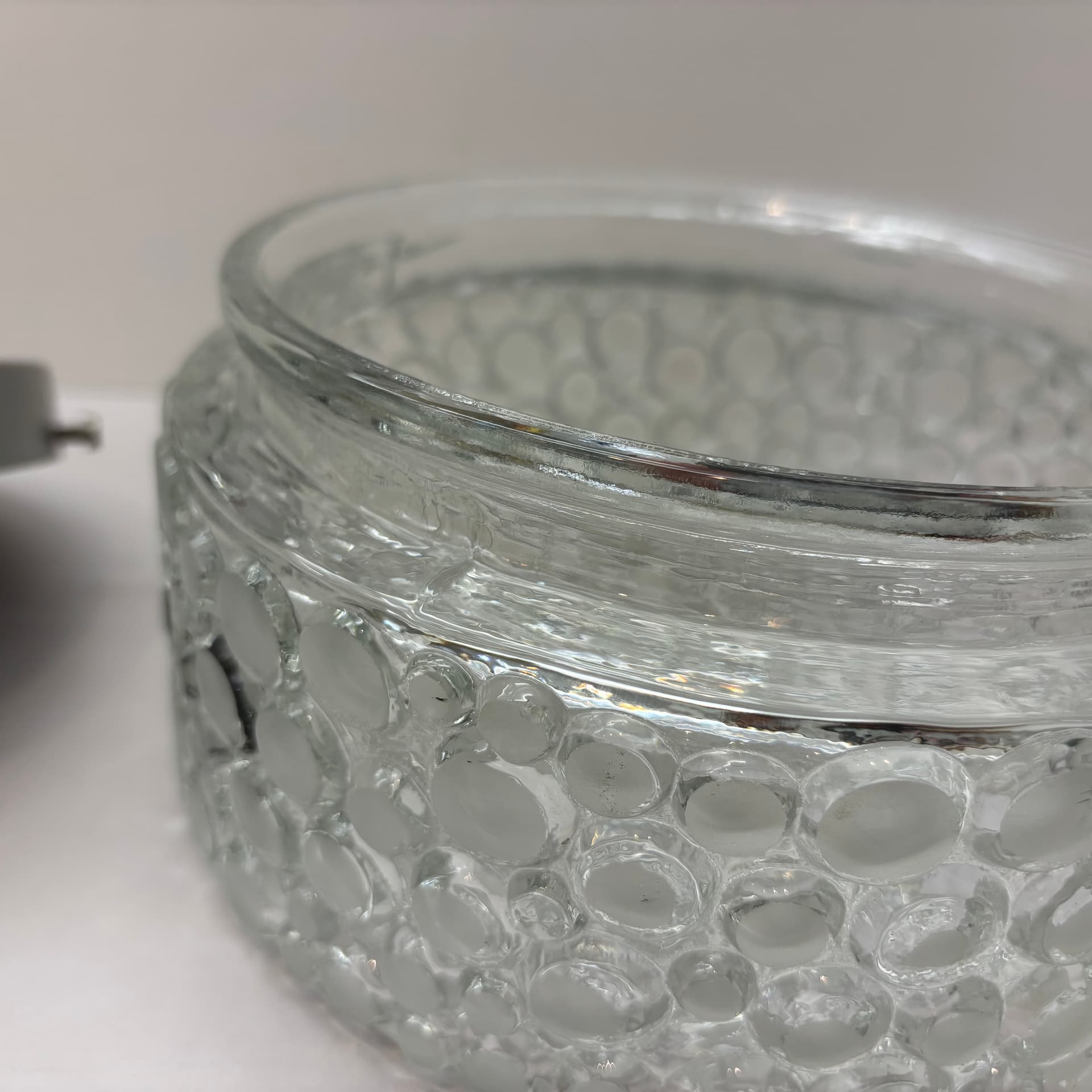 Wall Lamp Bubble, transparent glass, matte steel, Germany, 1980s. - 92396