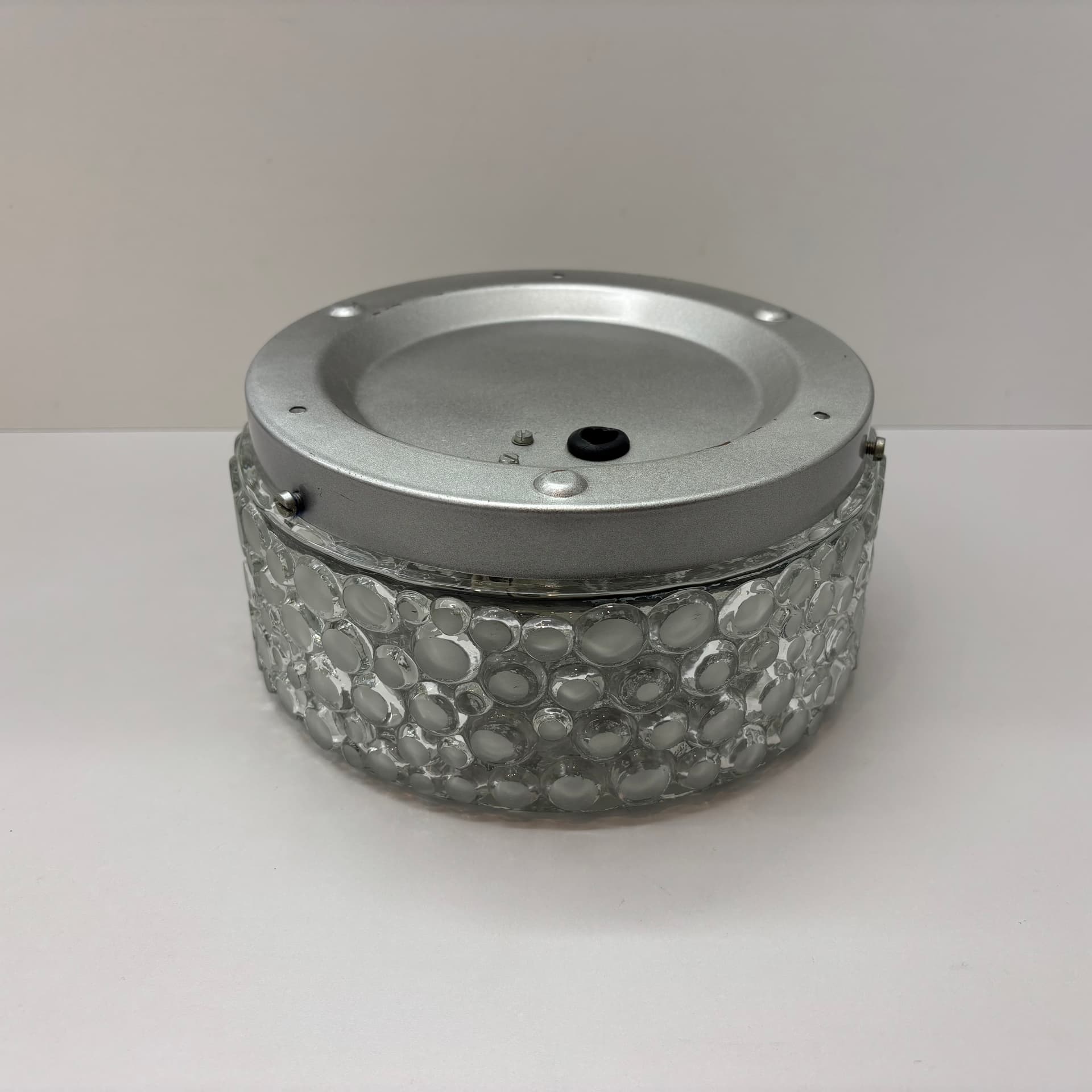 Wall Lamp Bubble, transparent glass, matte steel, Germany, 1980s. - 92395