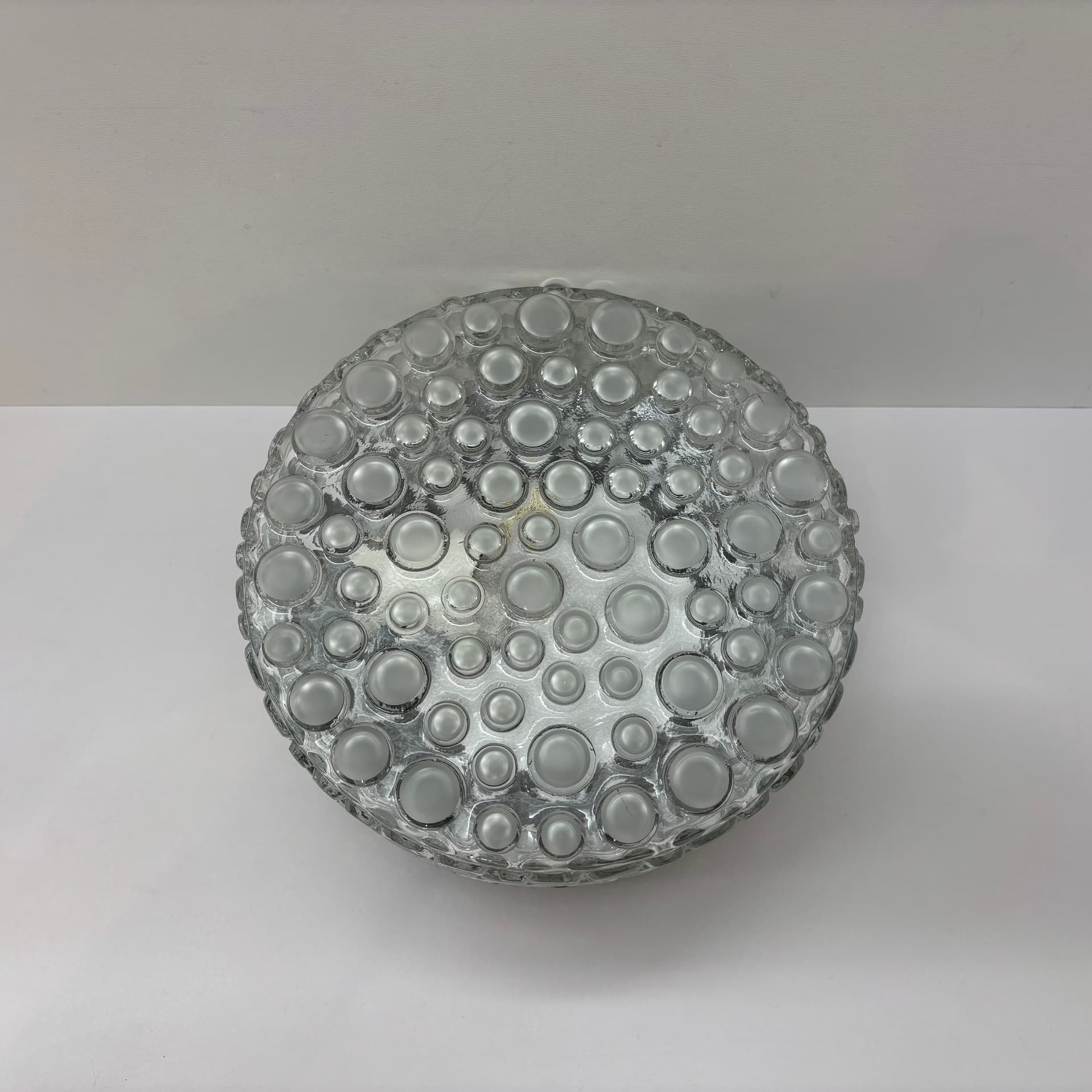 Wall Lamp Bubble, transparent glass, matte steel, Germany, 1980s. - 92390