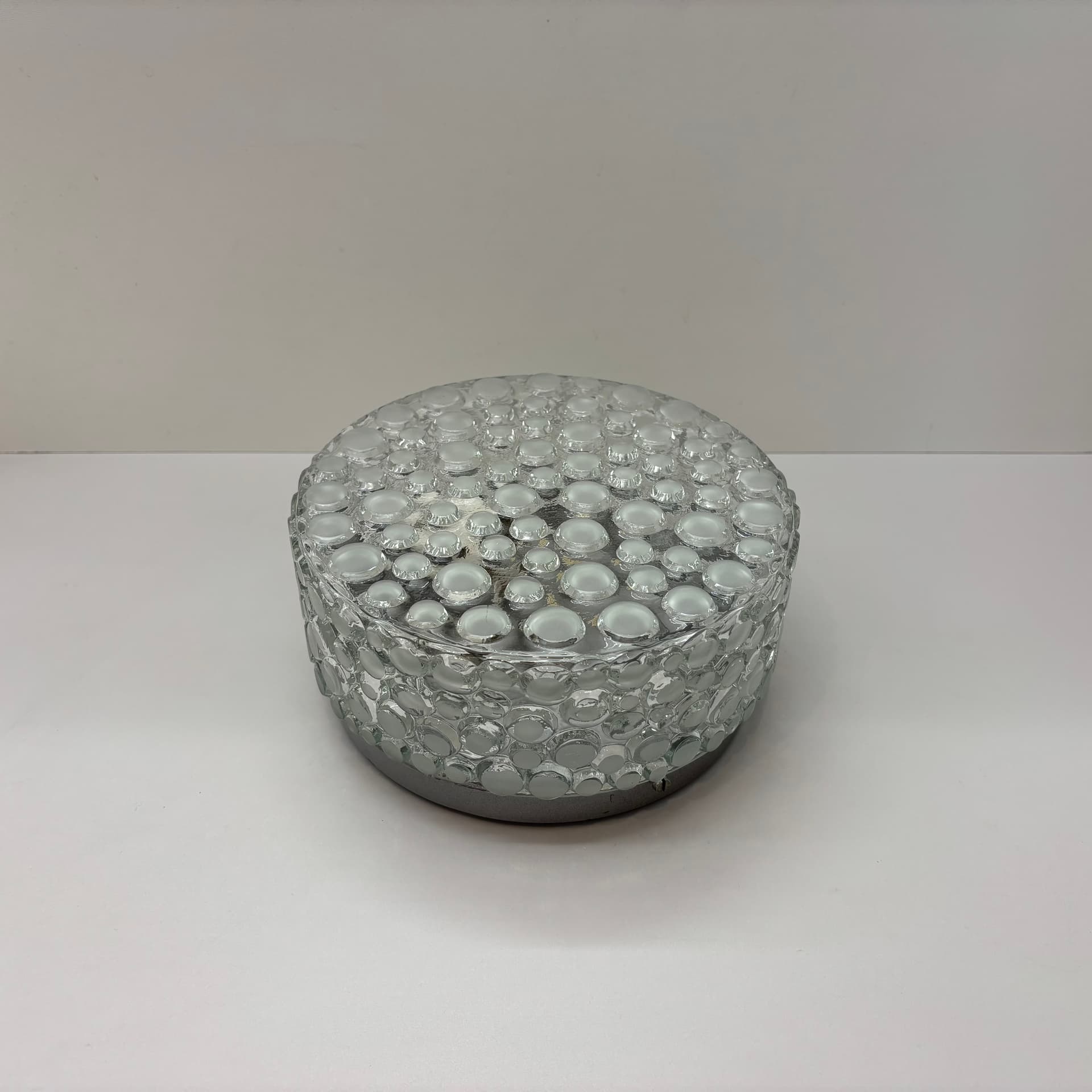 Wall Lamp Bubble, transparent glass, matte steel, Germany, 1980s. - 92394