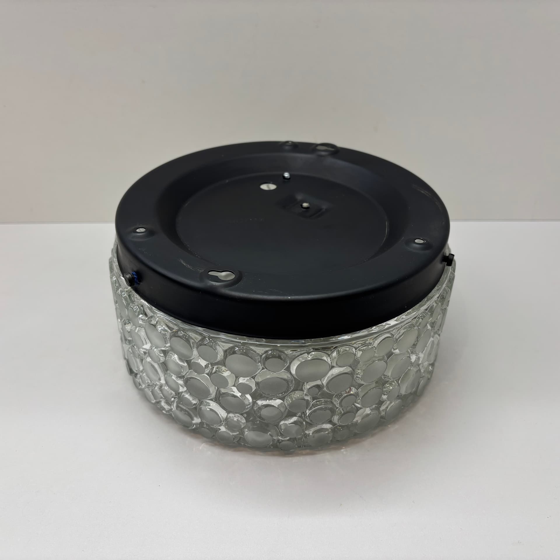 Wall Lamp Bubble, transparent glass, black metal, Germany, 1980s. - 92467