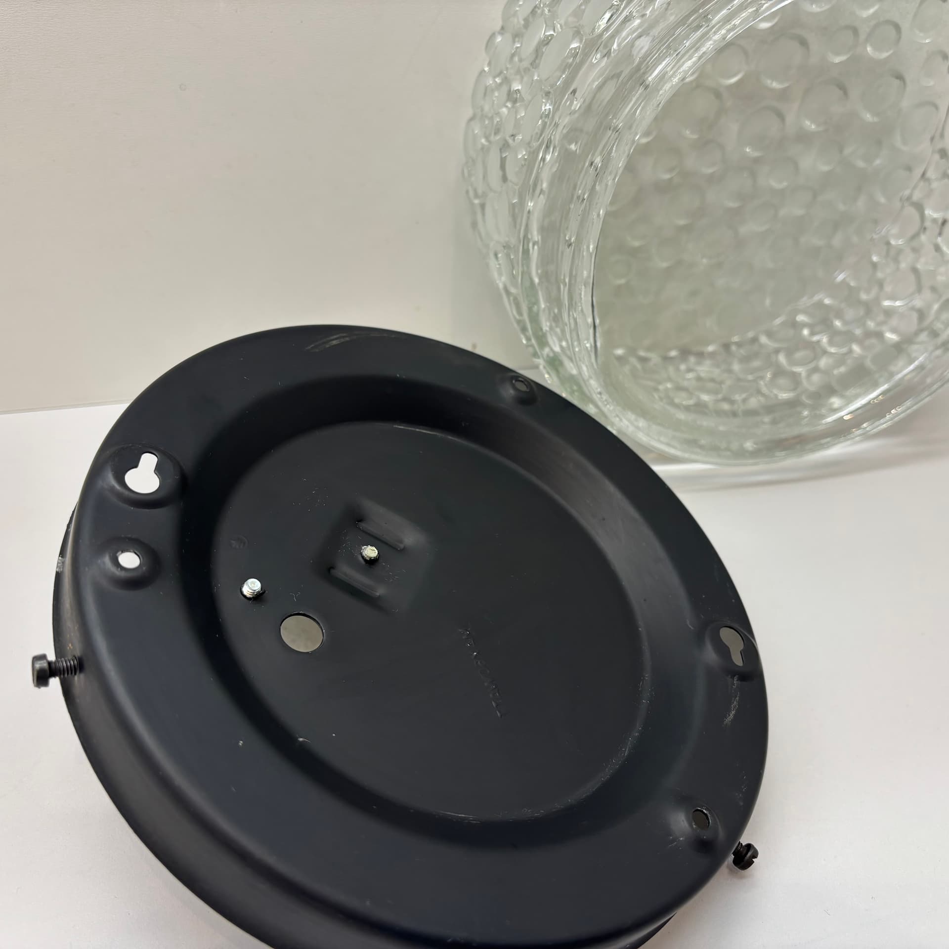 Wall Lamp Bubble, transparent glass, black metal, Germany, 1980s. - 92470