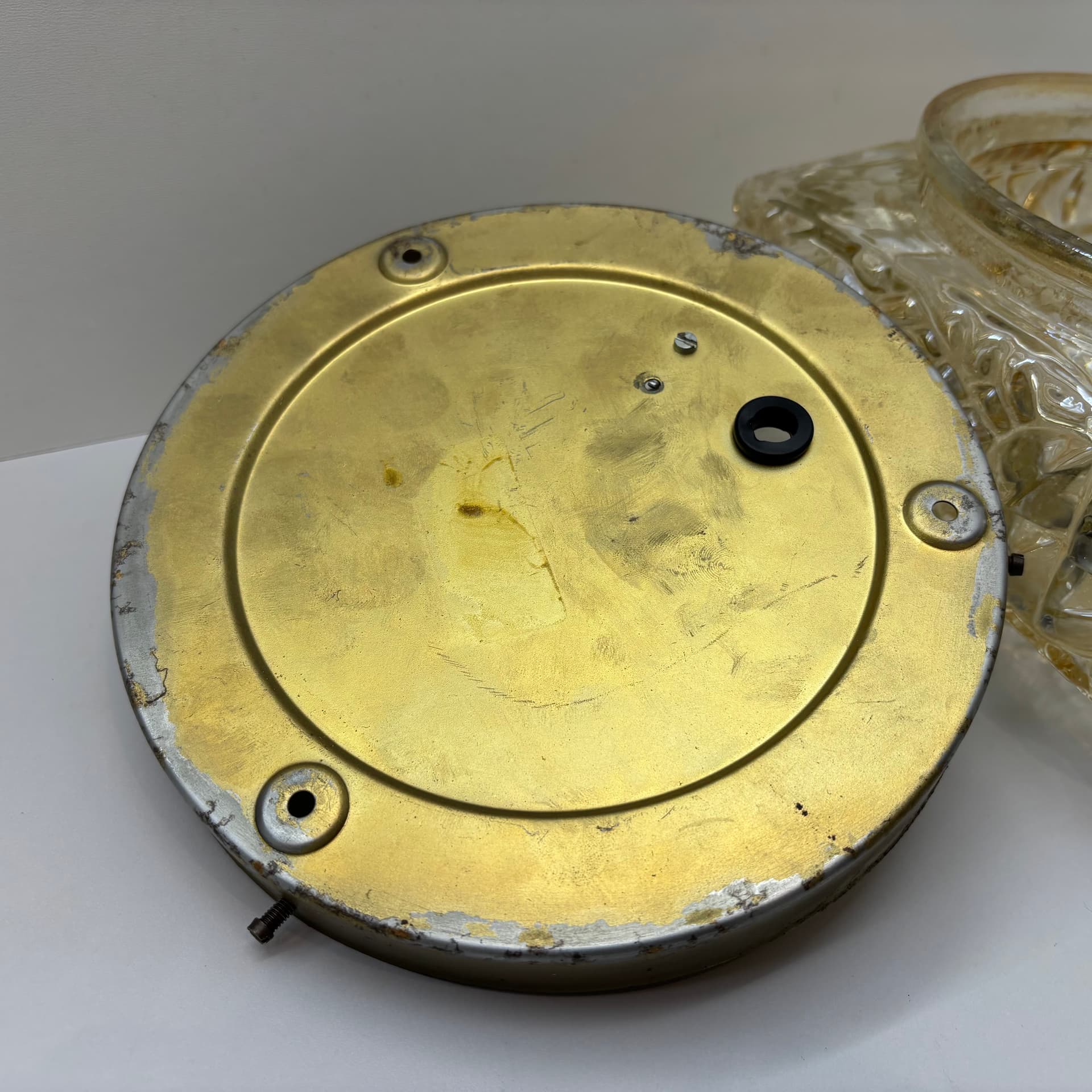 Plafon, Space Age, szkło złoty, Niemcy, lata 70. - 92765