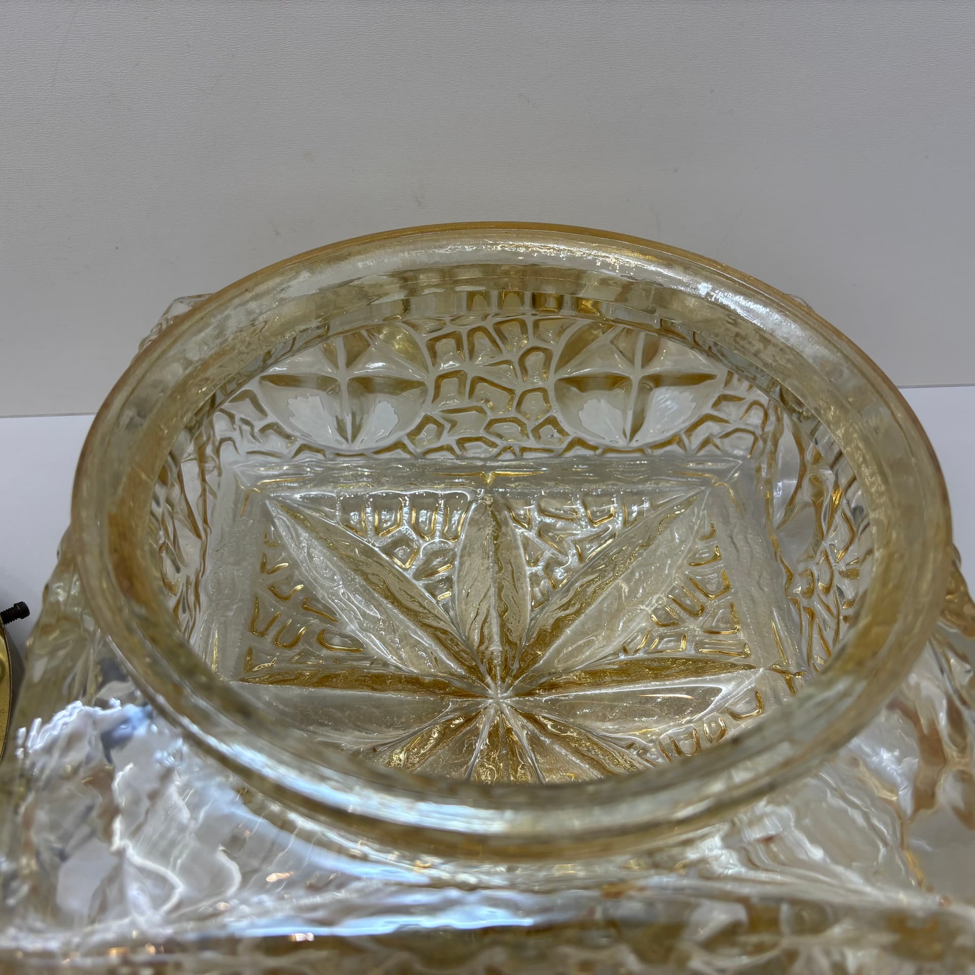 Plafon, Space Age, szkło złoty, Niemcy, lata 70. - 92762