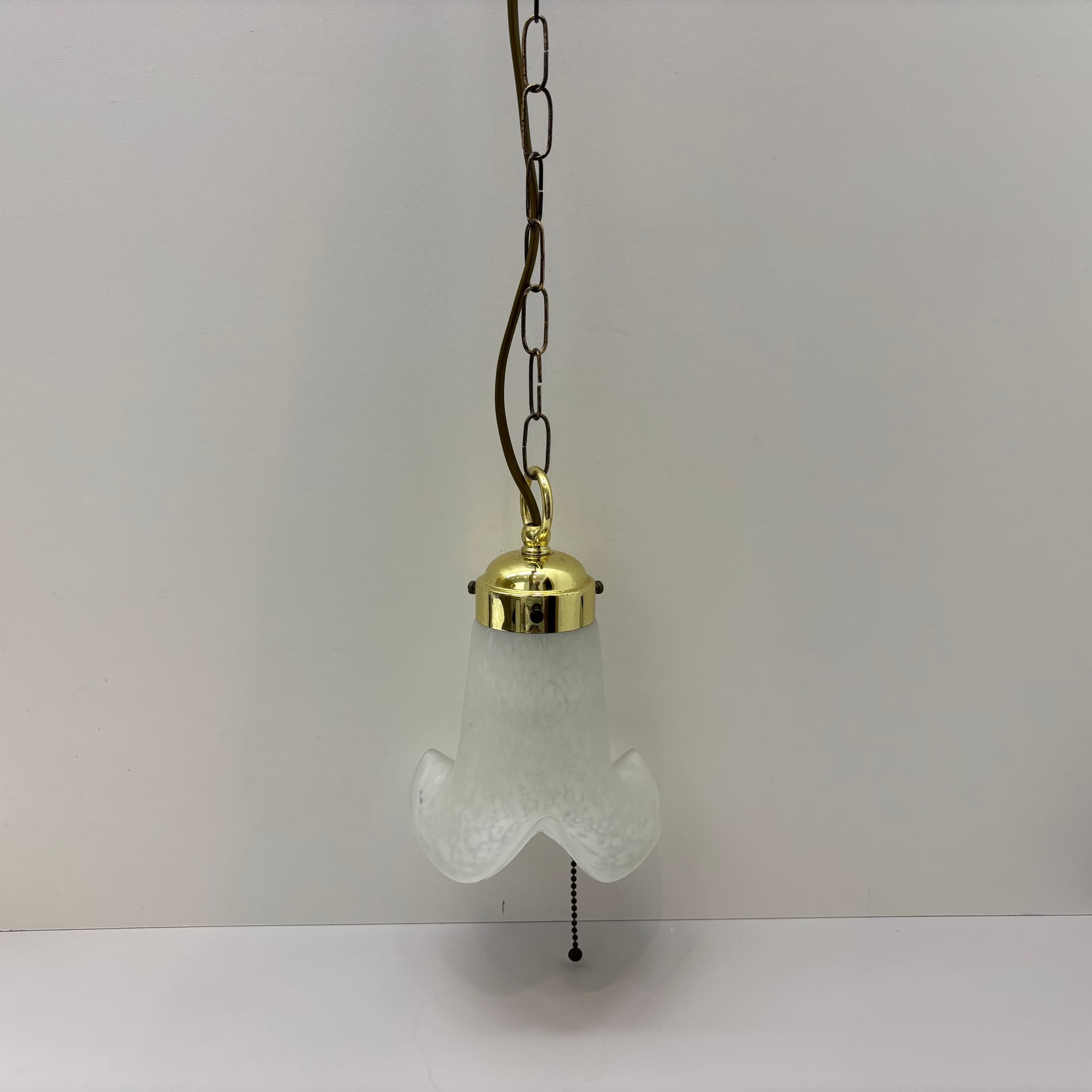 Lampa wisząca, mosiądz złoty, szkło, Niemcy, lata 70. - 92792