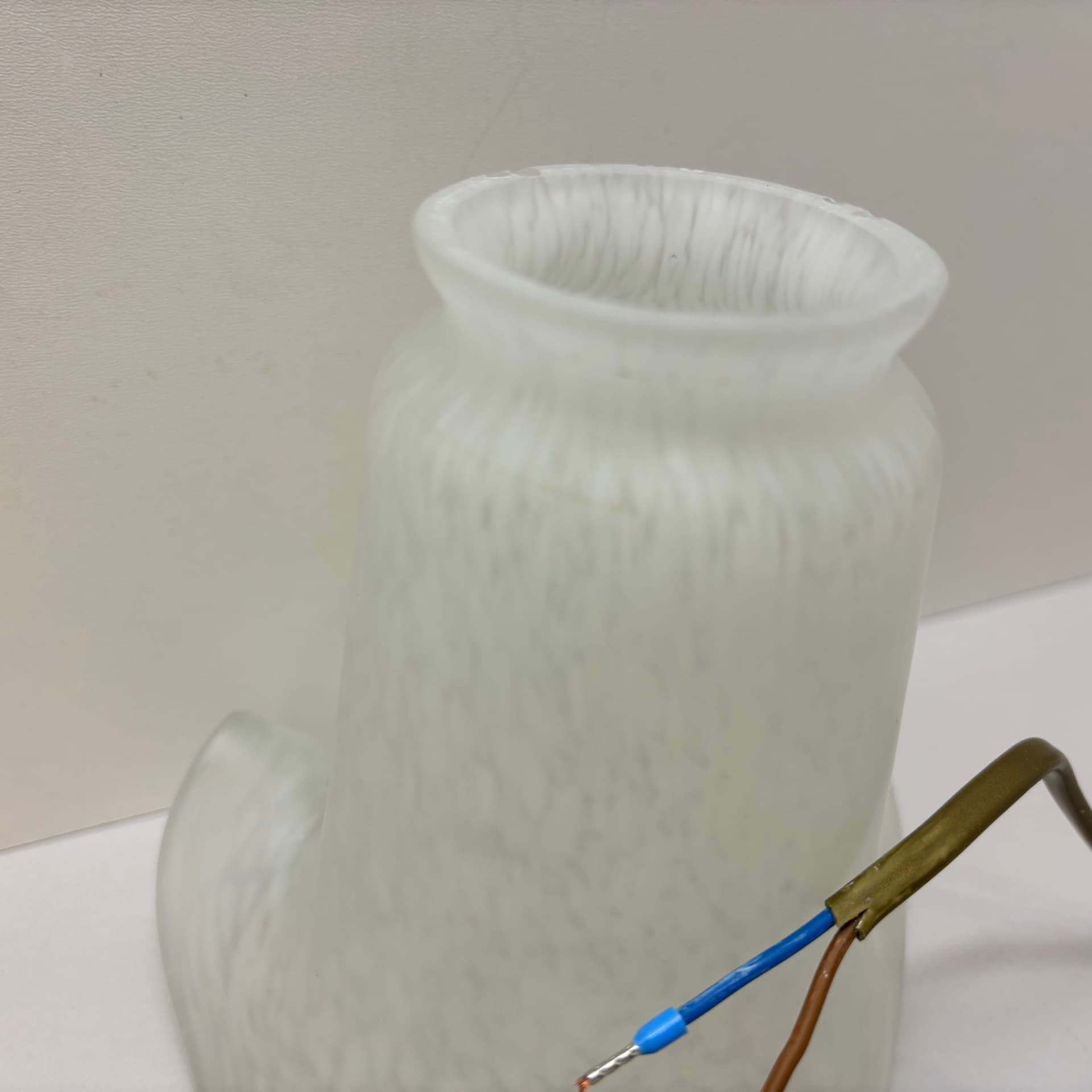 Lampa wisząca, mosiądz złoty, szkło, Niemcy, lata 70. - 92789