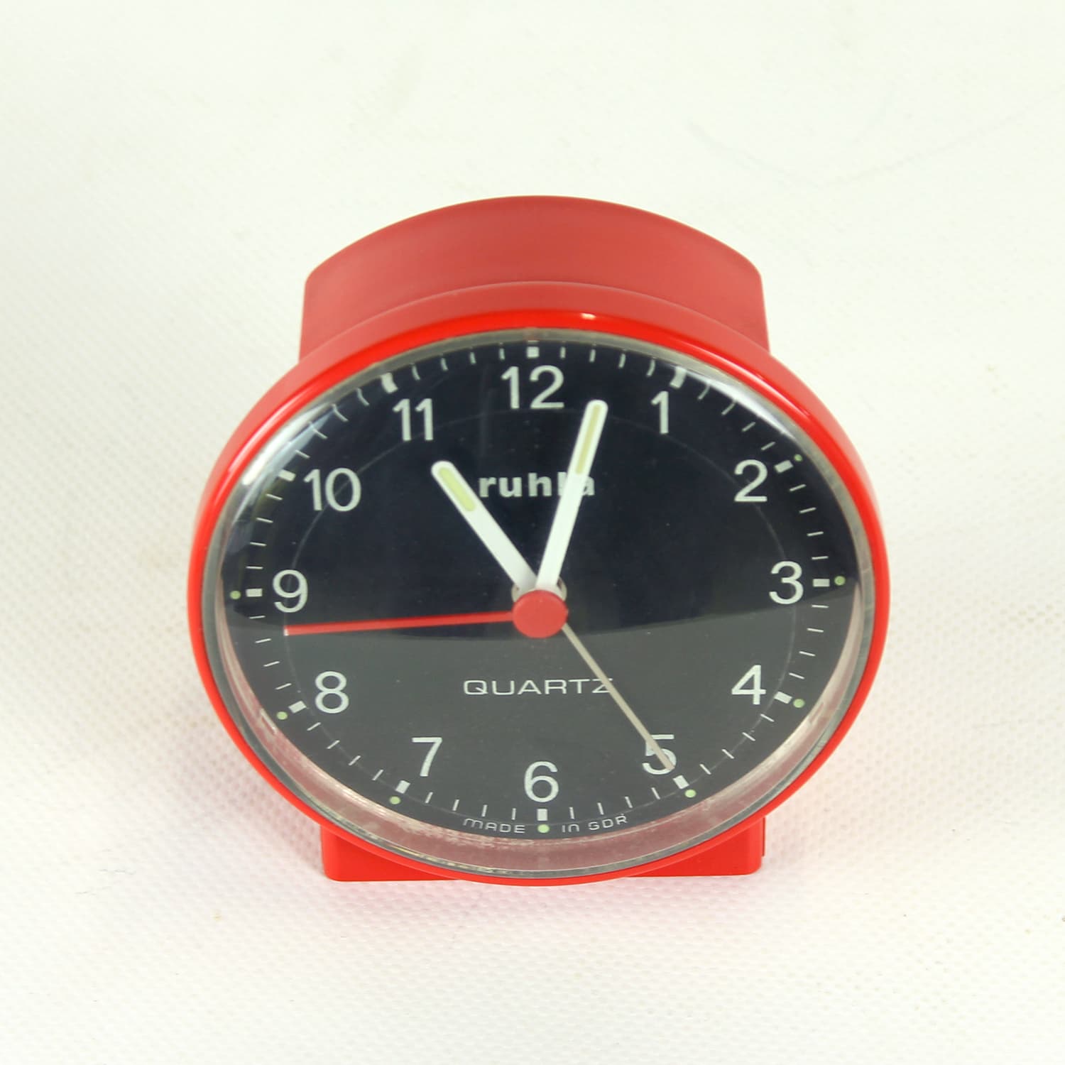 Budzik Space Age, czerwony, plastik, Niemcy, lata 70. - 92964