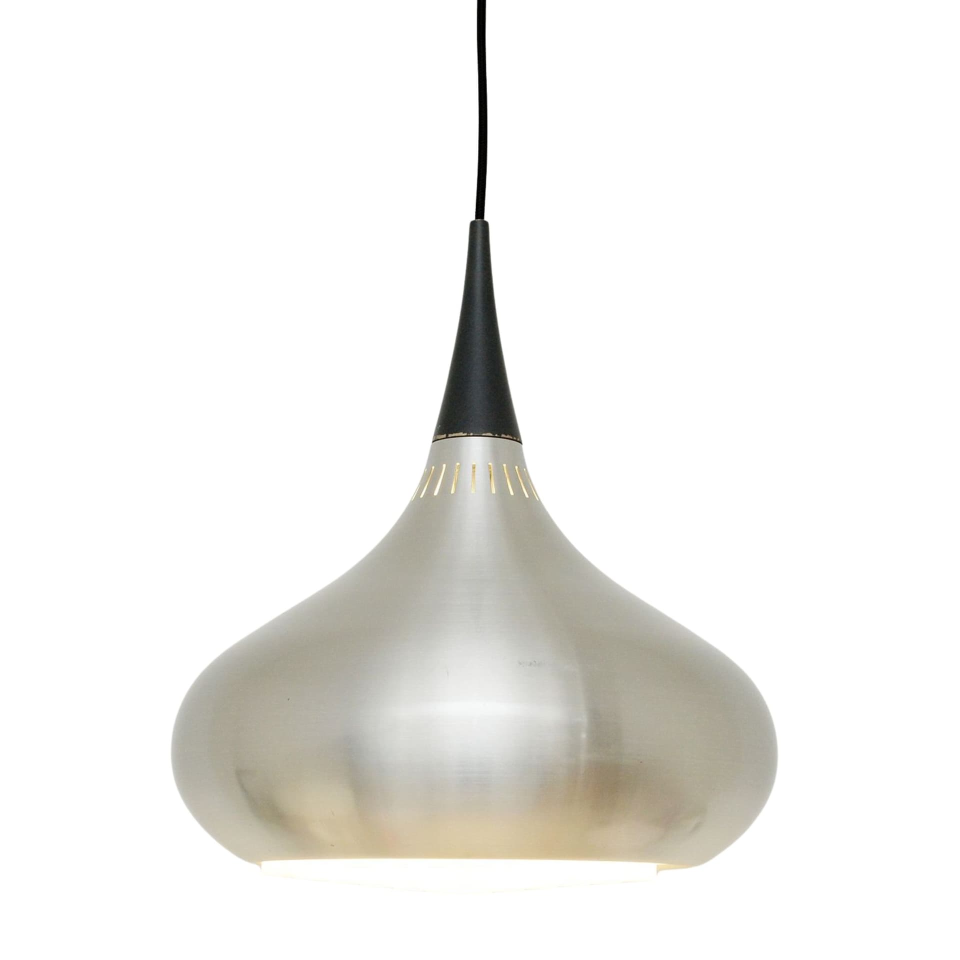 Lampa wisząca Orient, aluminium srebrny, proj. J. Hammerborg, Dania, lata 60.