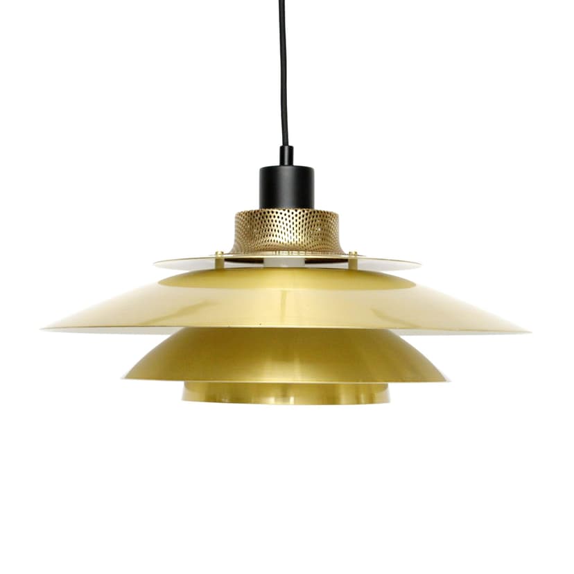 Lampa wisząca, złota, metal, Dania, lata 70.