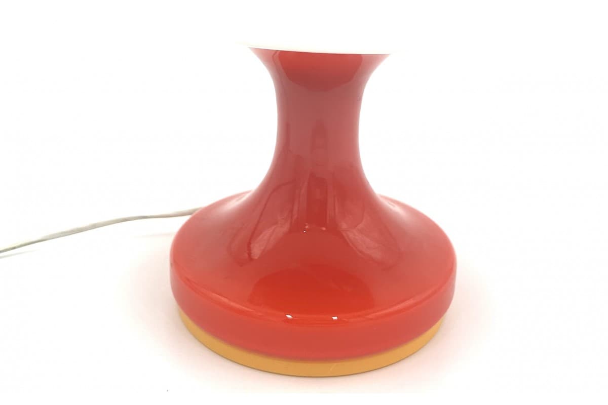 Czerwona szklana lampa stołowa, proj. S. Tabera dla OPP Jihlava, Czechosłowacja, lata 70. - 57772