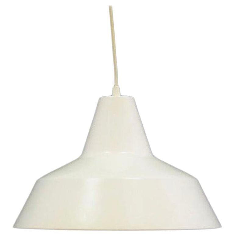 Żyrandol, ivory white, metal, Dania, lata 70.