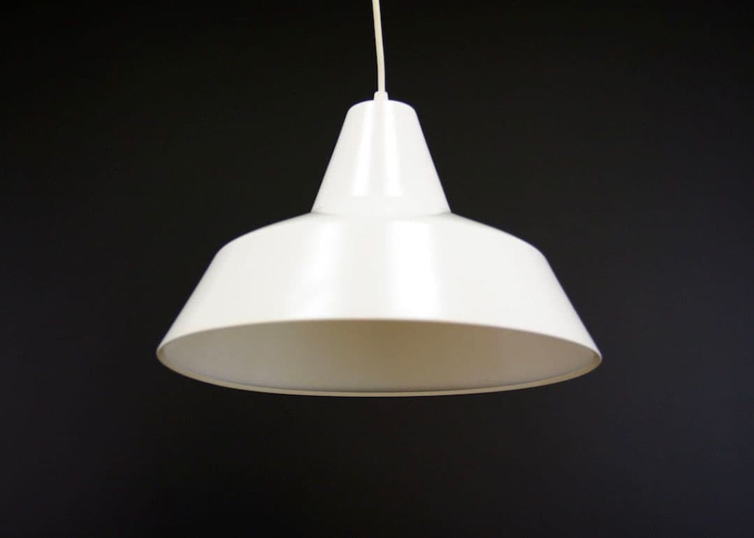 Żyrandol, ivory white, metal, Dania, lata 70. - 93201