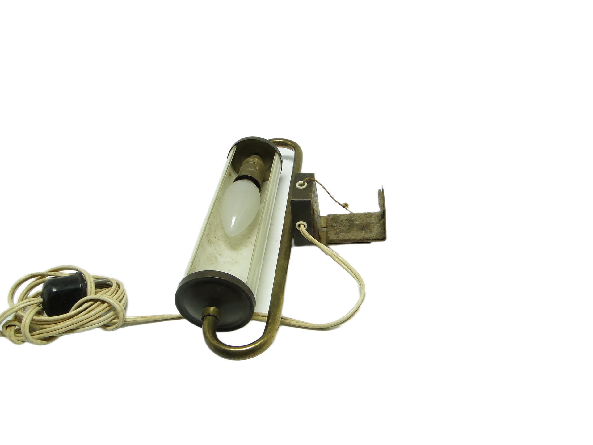 Picture light, mid-century modern, opal glass, brass, Germany, 1950s. - 93364