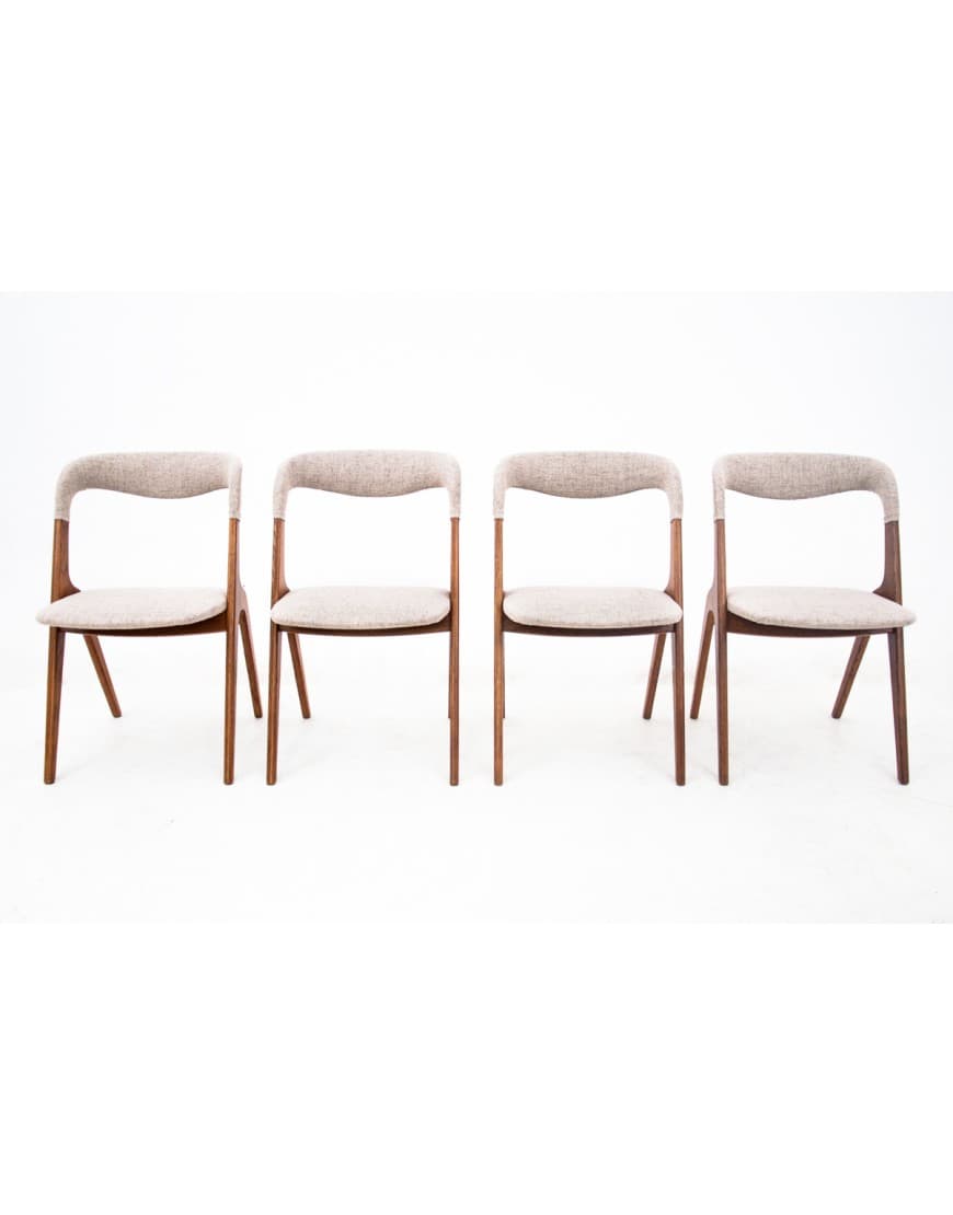 Tekowe krzesła, minimalistyczny design, Dania, lata 60. - 58023