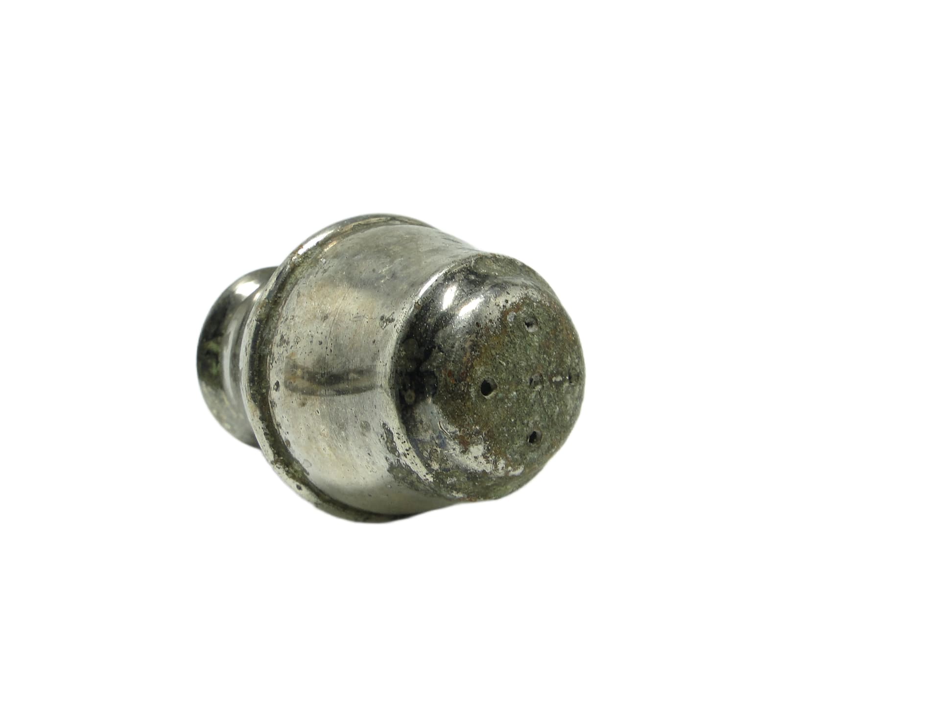 Art Deco salt shaker, silver-plated brass, Belgium, 1930s. - 93572