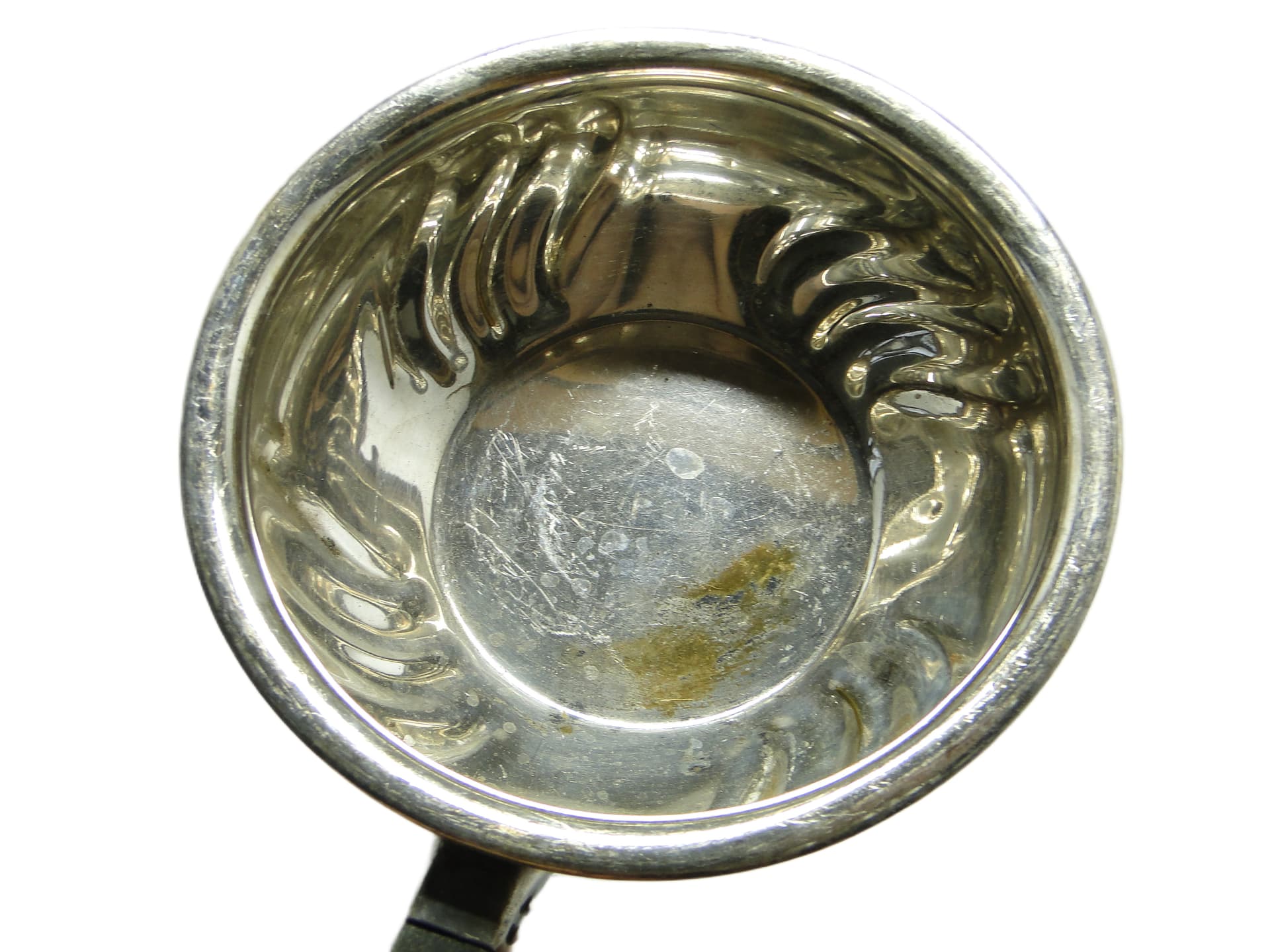 Mid-century modern saucepan, silver-plated brass, black Bakelite, Denmark, 1950s. - 93585