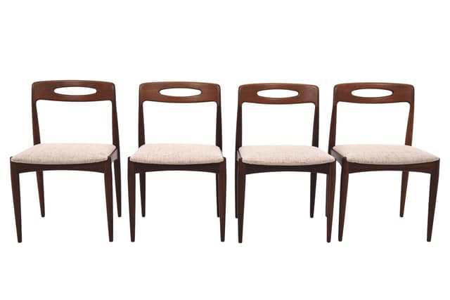 Tekowe krzesła, proj. J. Andersen dla Uldum Møbelfabrik, Dania, lata 60. - WYMIARY