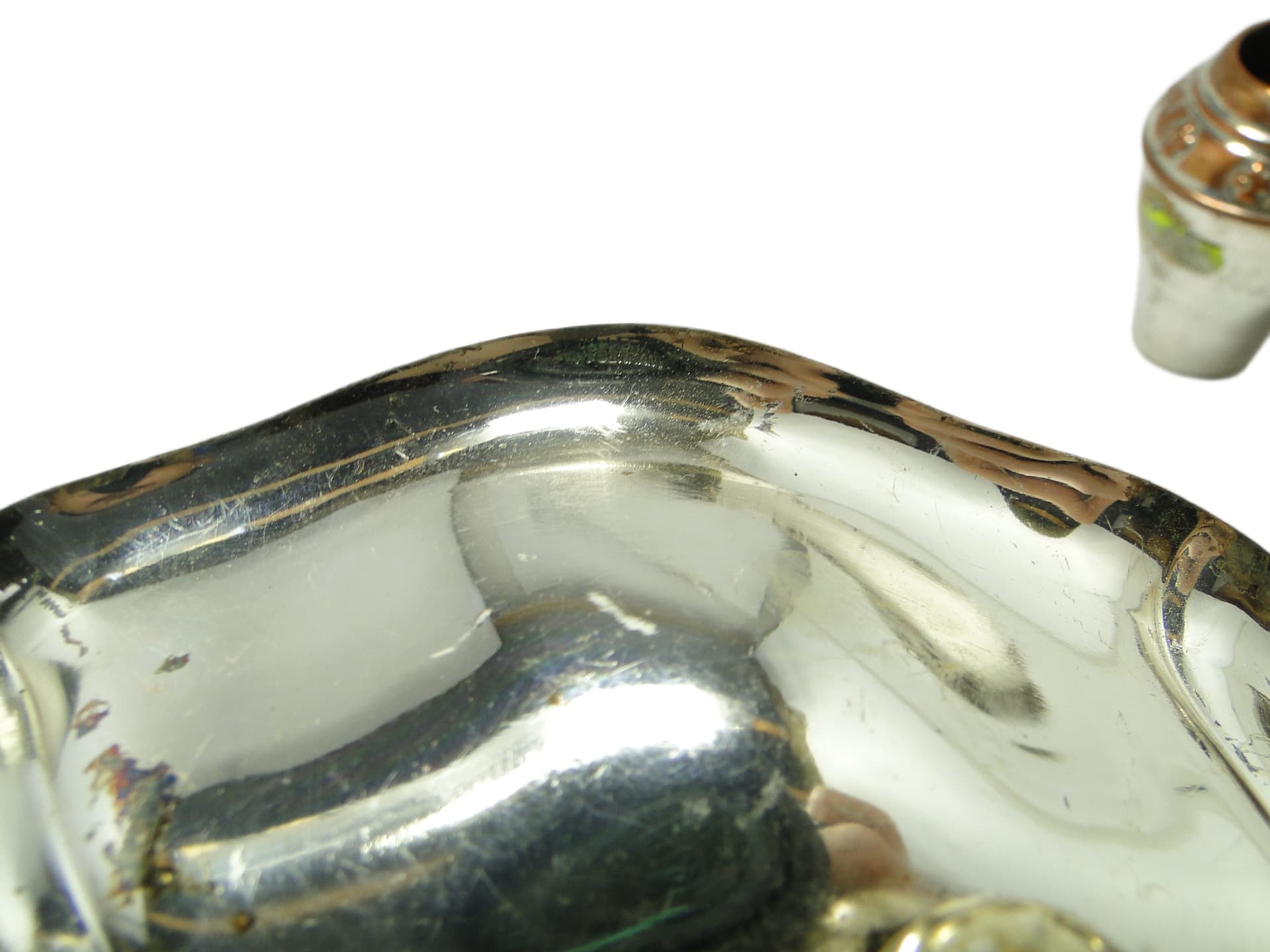 Patera, art déco / mid-century modern, mosiądz srebrzony, Dania, lata 50. - 93679