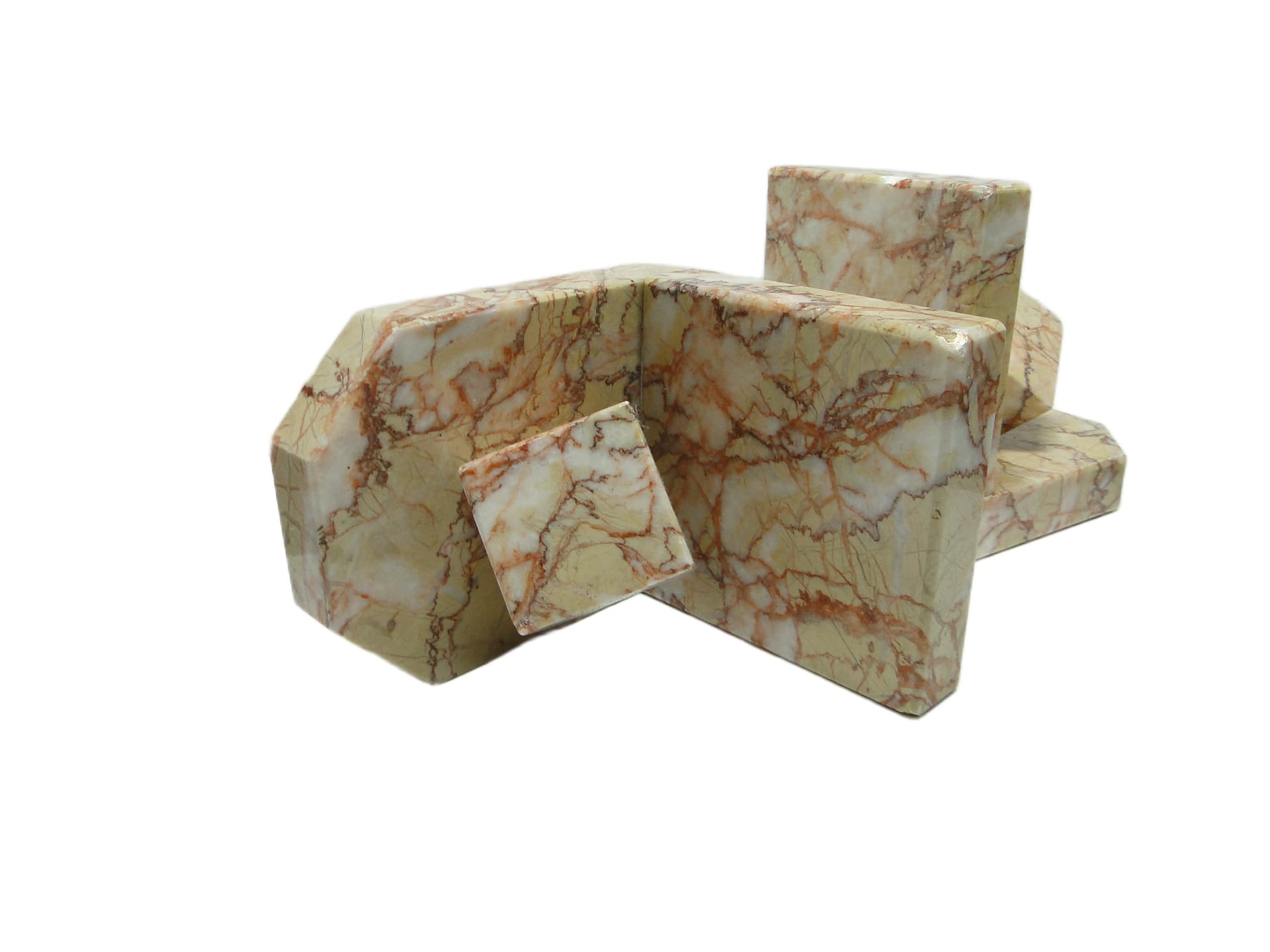 Pair of bookends, Art Deco, beige marble, Germany, 1930s. - 93689