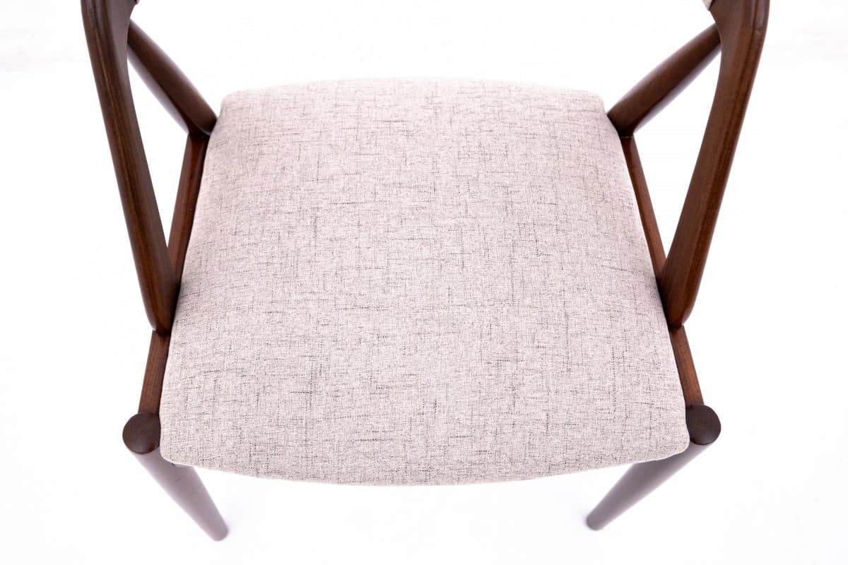 Tekowy komplet krzeseł, proj. K. Kristiansen, Dania, lata 60. - 58056