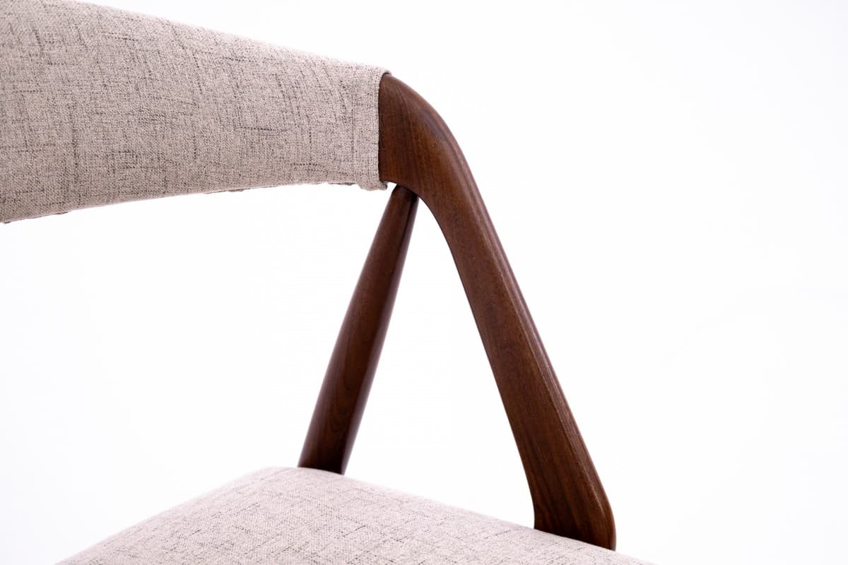 Tekowy komplet krzeseł, proj. K. Kristiansen, Dania, lata 60. - 58055