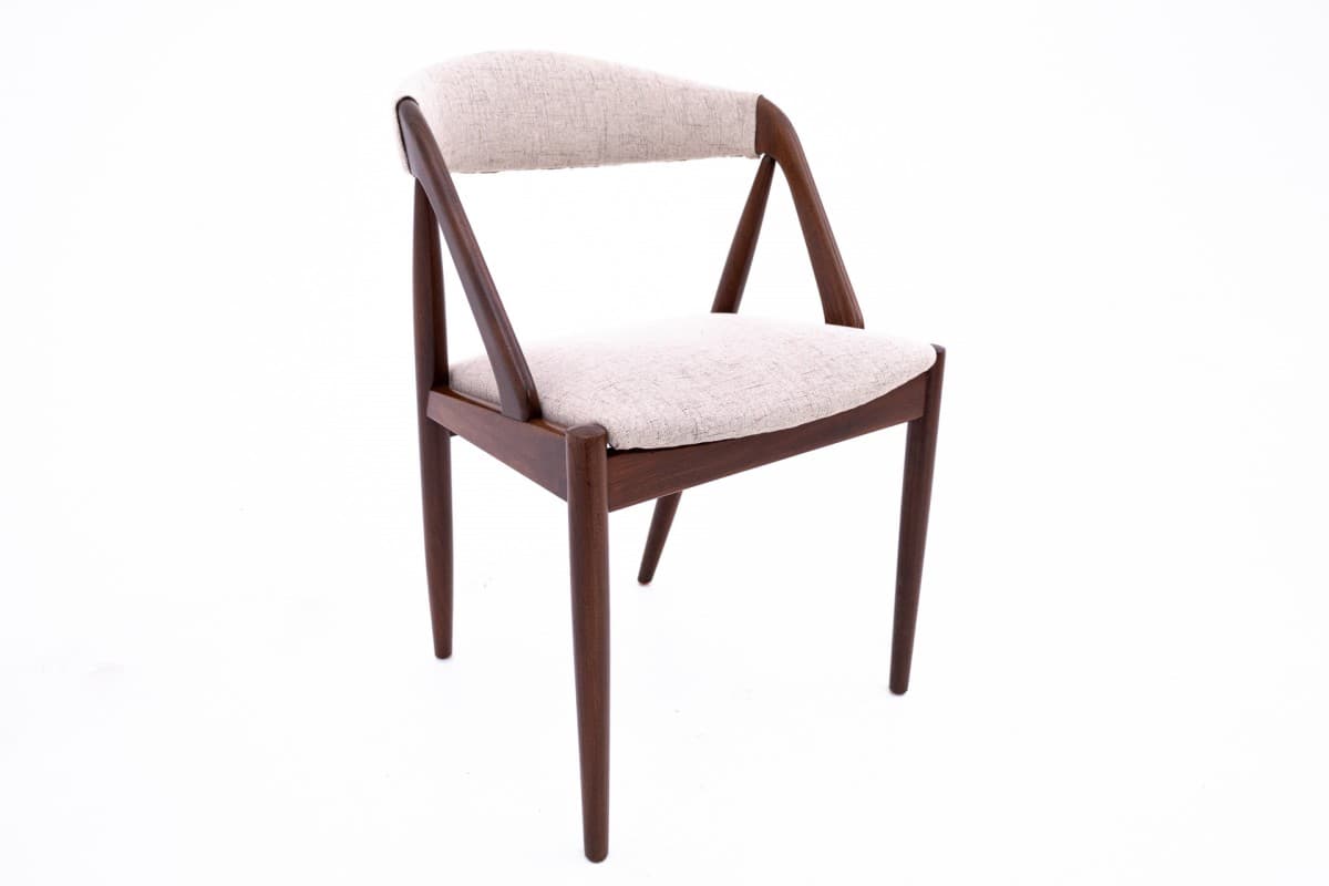 Tekowy komplet krzeseł, proj. K. Kristiansen, Dania, lata 60. - 58053